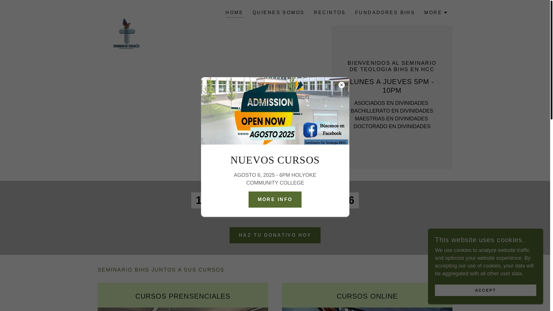 website screenshot of https://seminariobihs.com/