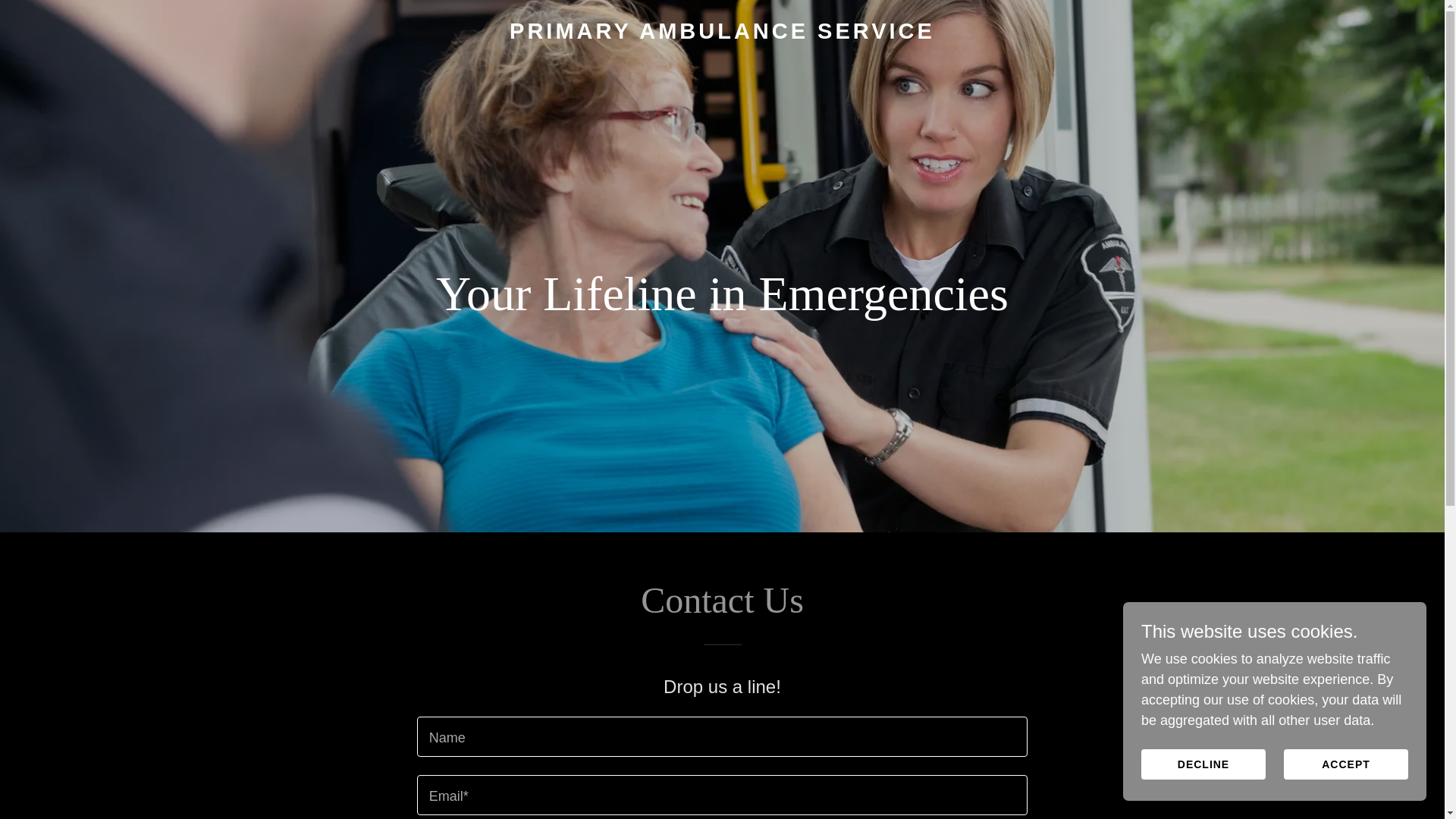 website screenshot of https://primaryambulanceservice.com/
