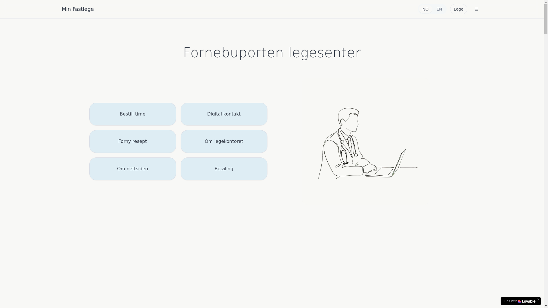 website screenshot of https://minfastlege.net/