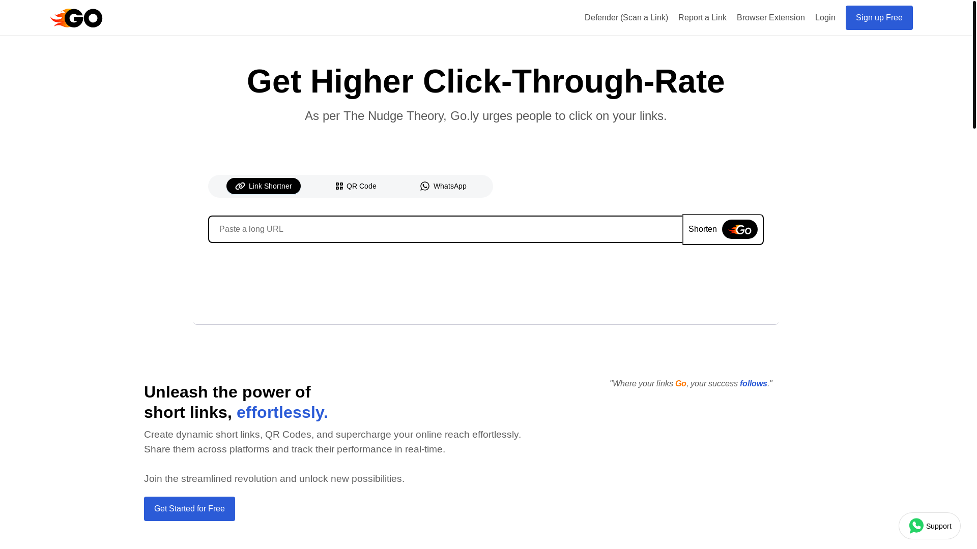 website screenshot of https://go.ly/