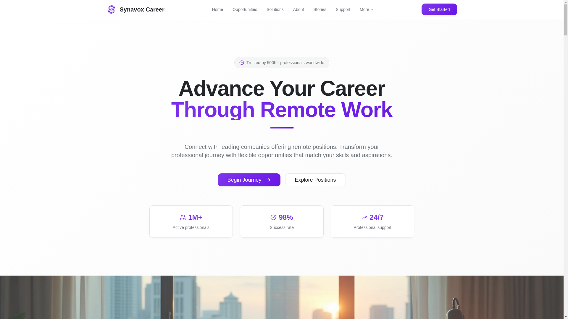 website screenshot of https://synavoxcareer.com/