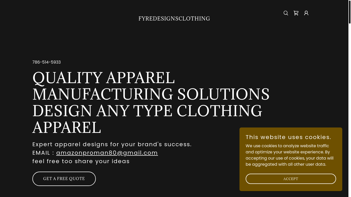 website screenshot of https://clothingmanfacture.com/