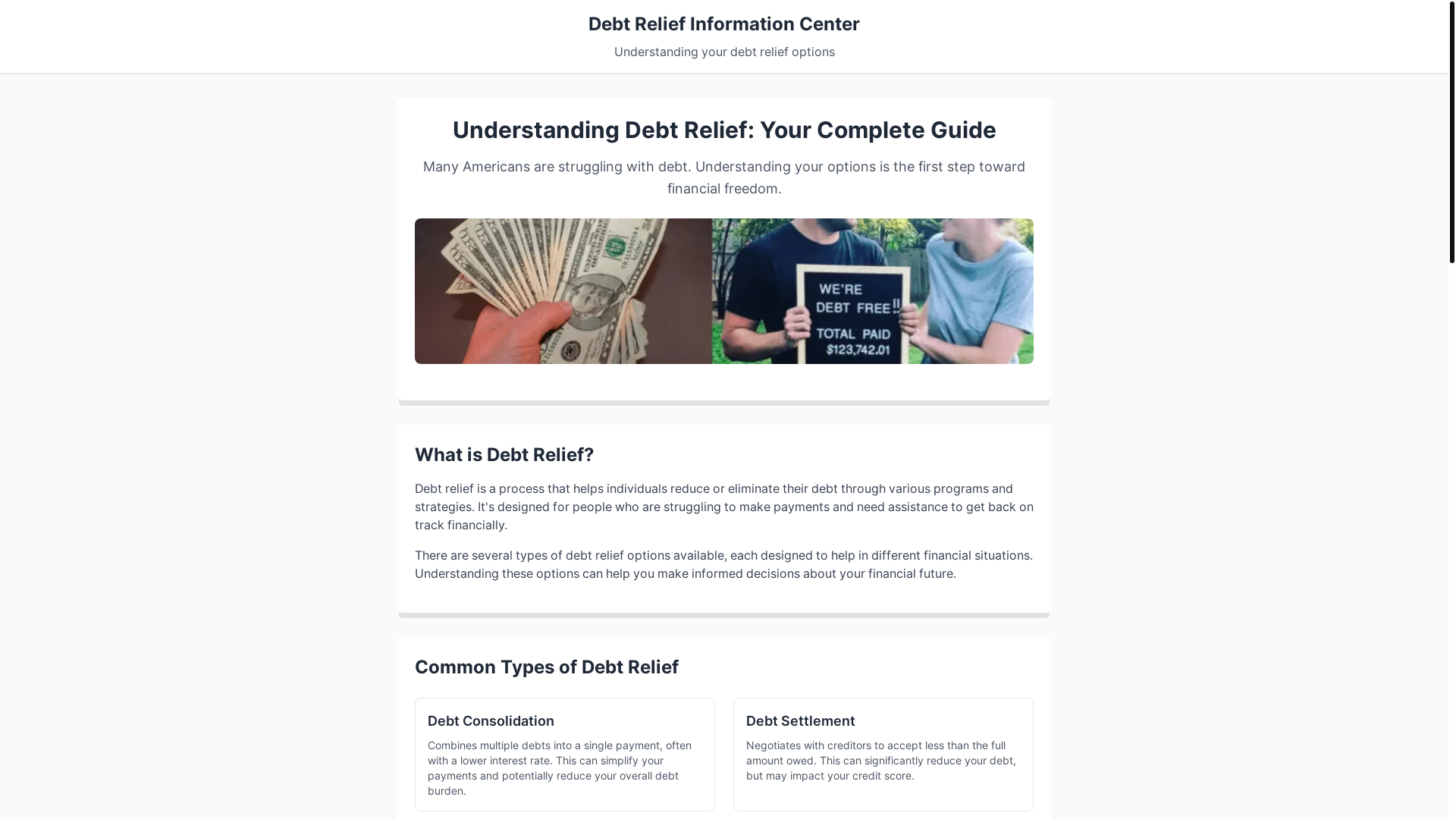 website screenshot of https://debt-relief-1.pages.dev/