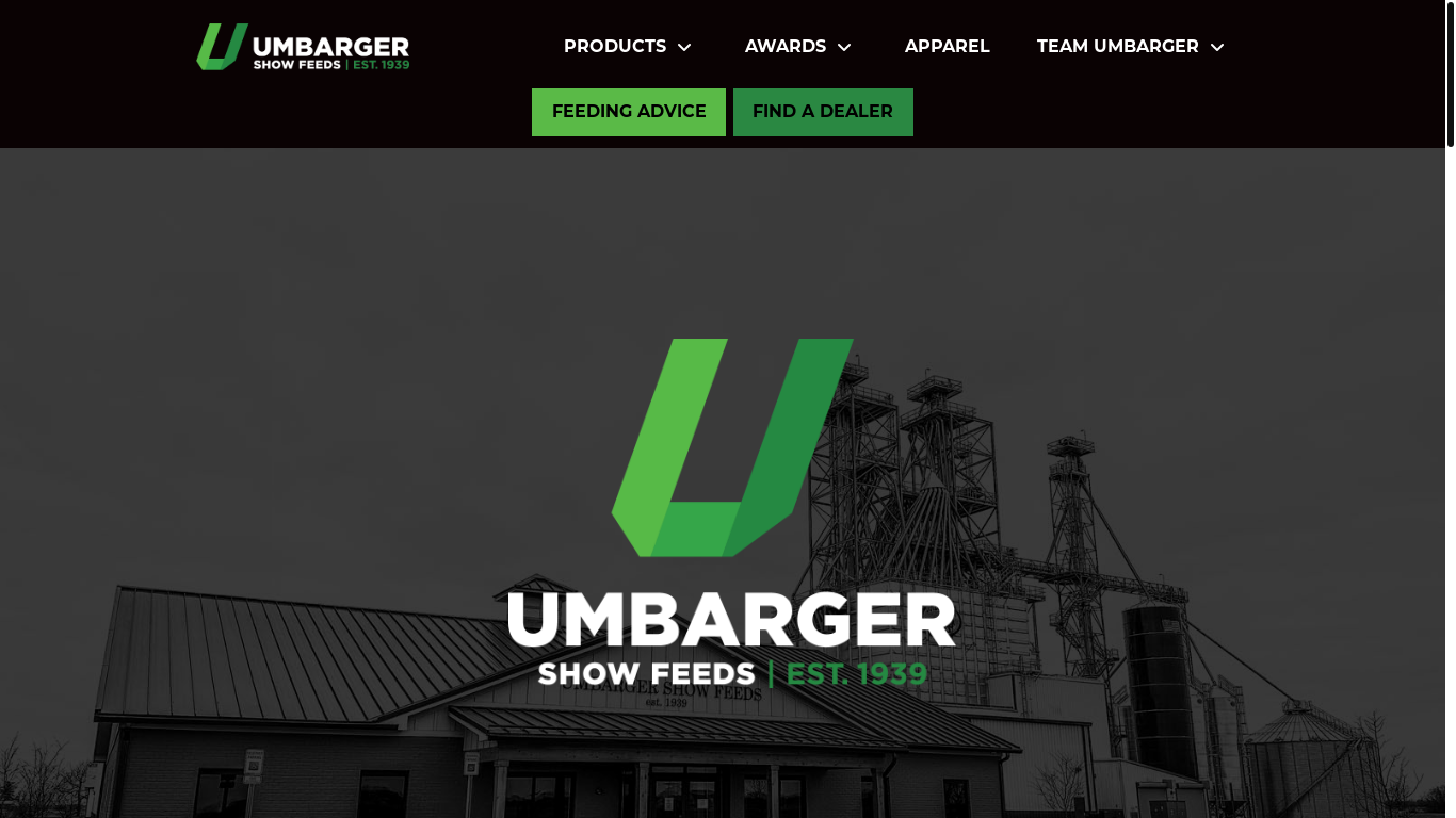 website screenshot of https://umbargershowfeeds.com/