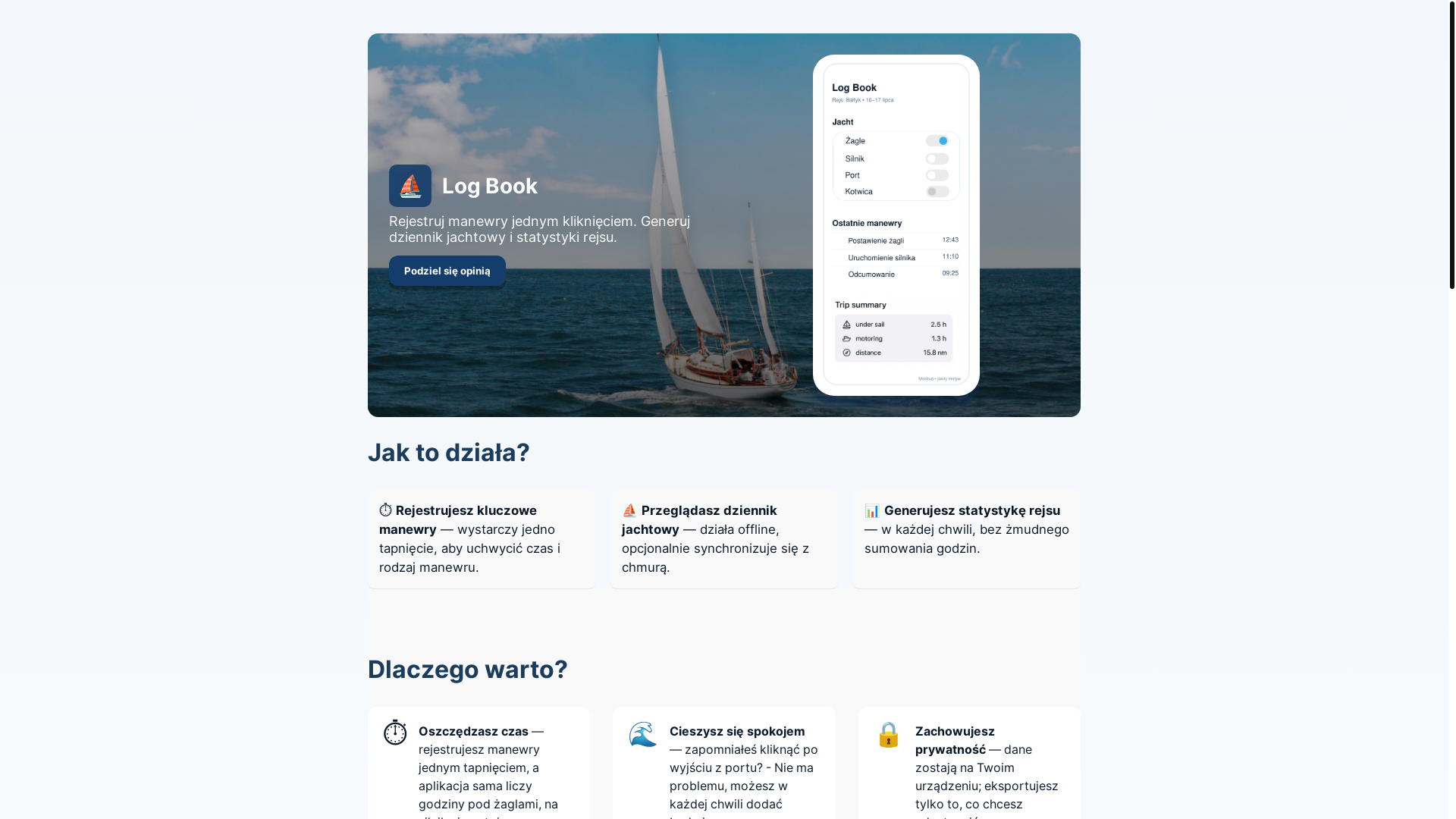 website screenshot of https://jachtlog.pl/