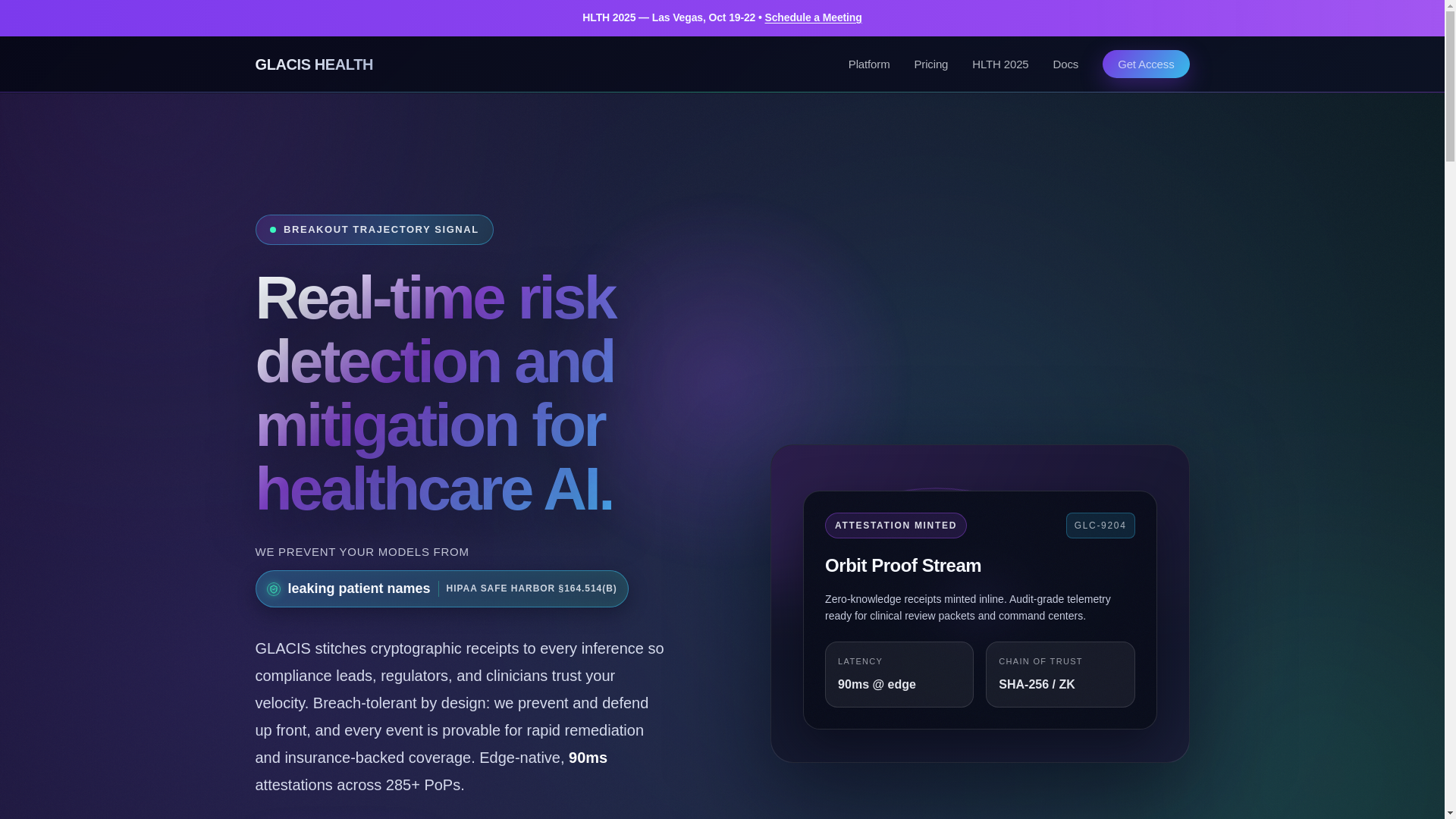 website screenshot of https://glacis-health.pages.dev/