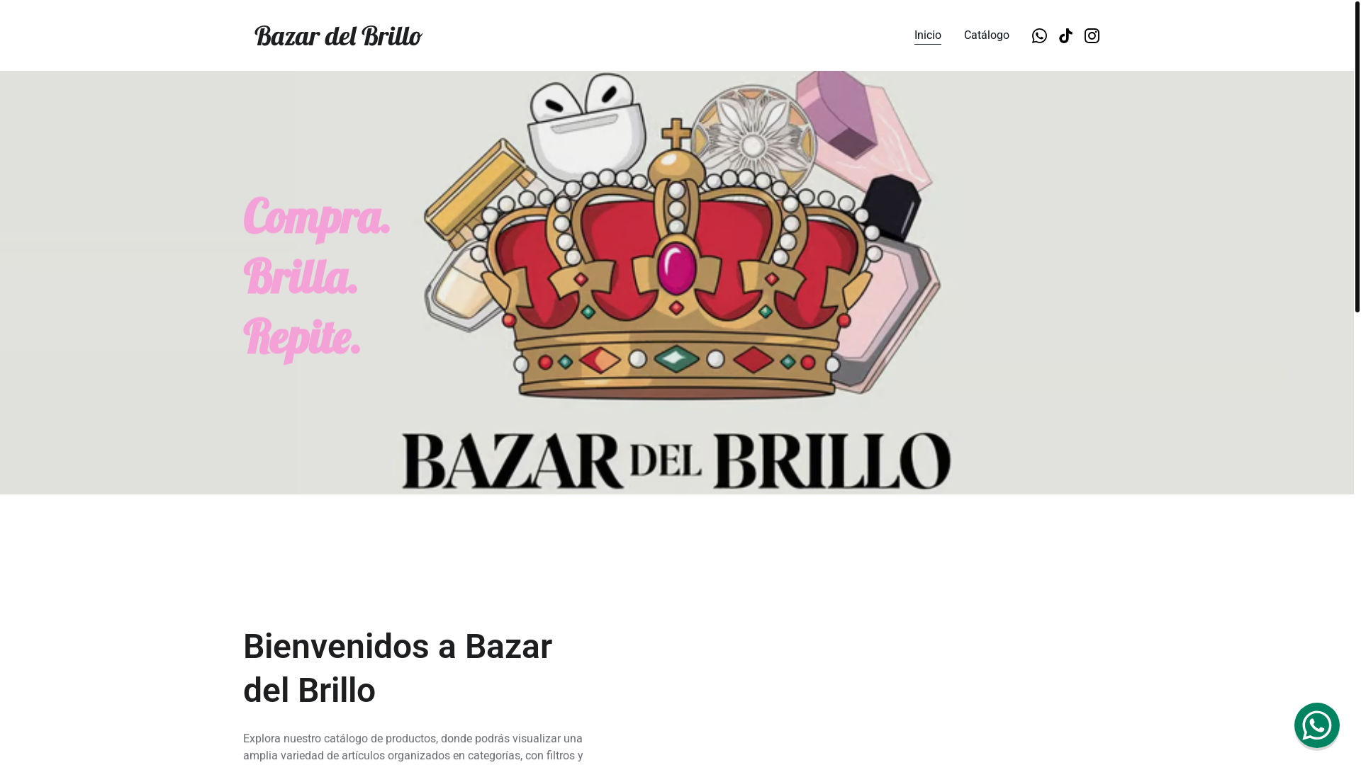 website screenshot of https://bazardelbrillo.es/