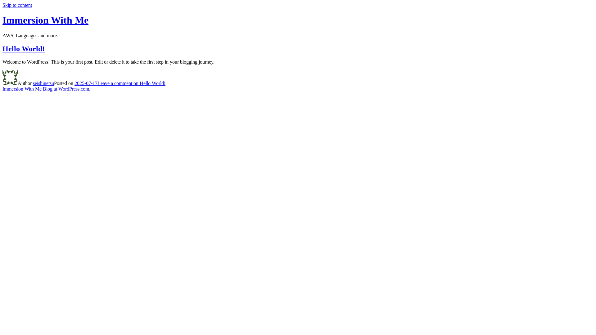 website screenshot of https://immersionwithme.com/