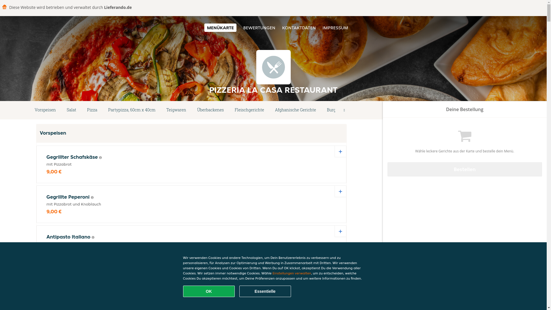 website screenshot of https://pizzerialacasa-forstanderweinstrasse.de/