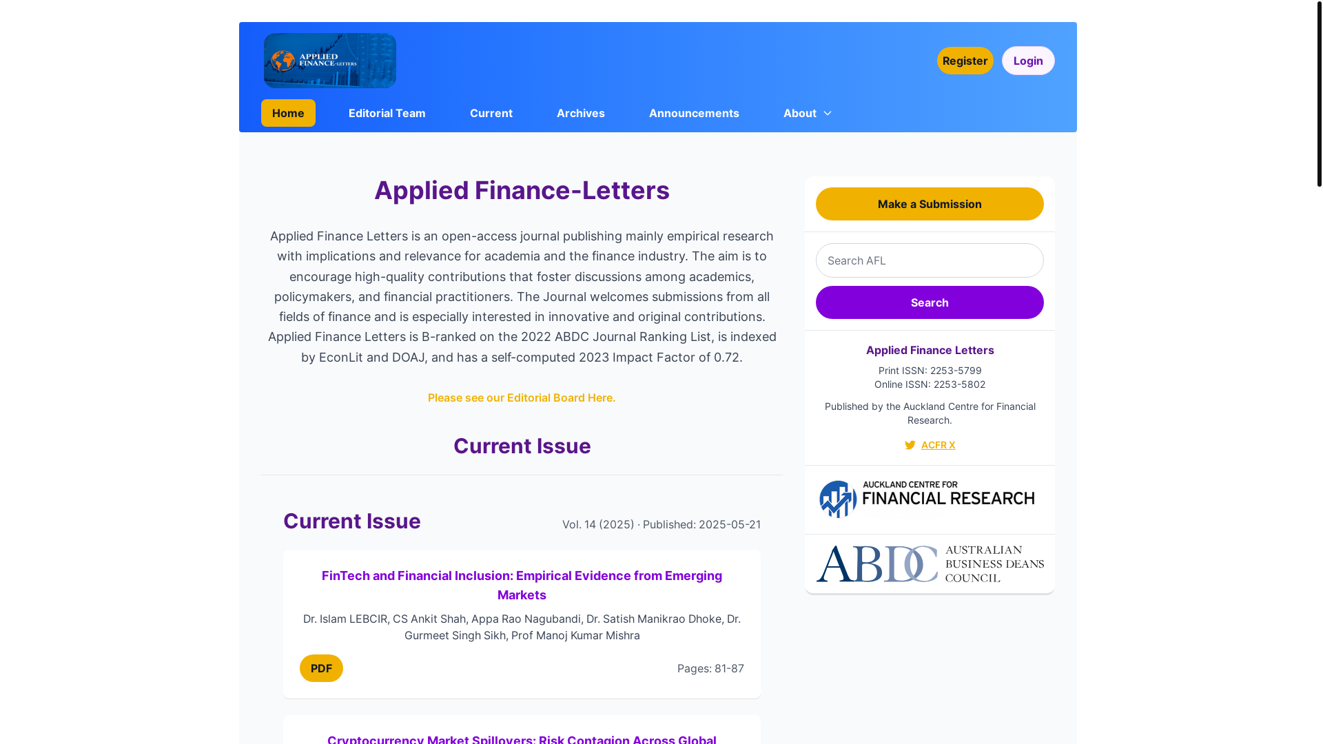 website screenshot of https://afljournal-com.pages.dev/