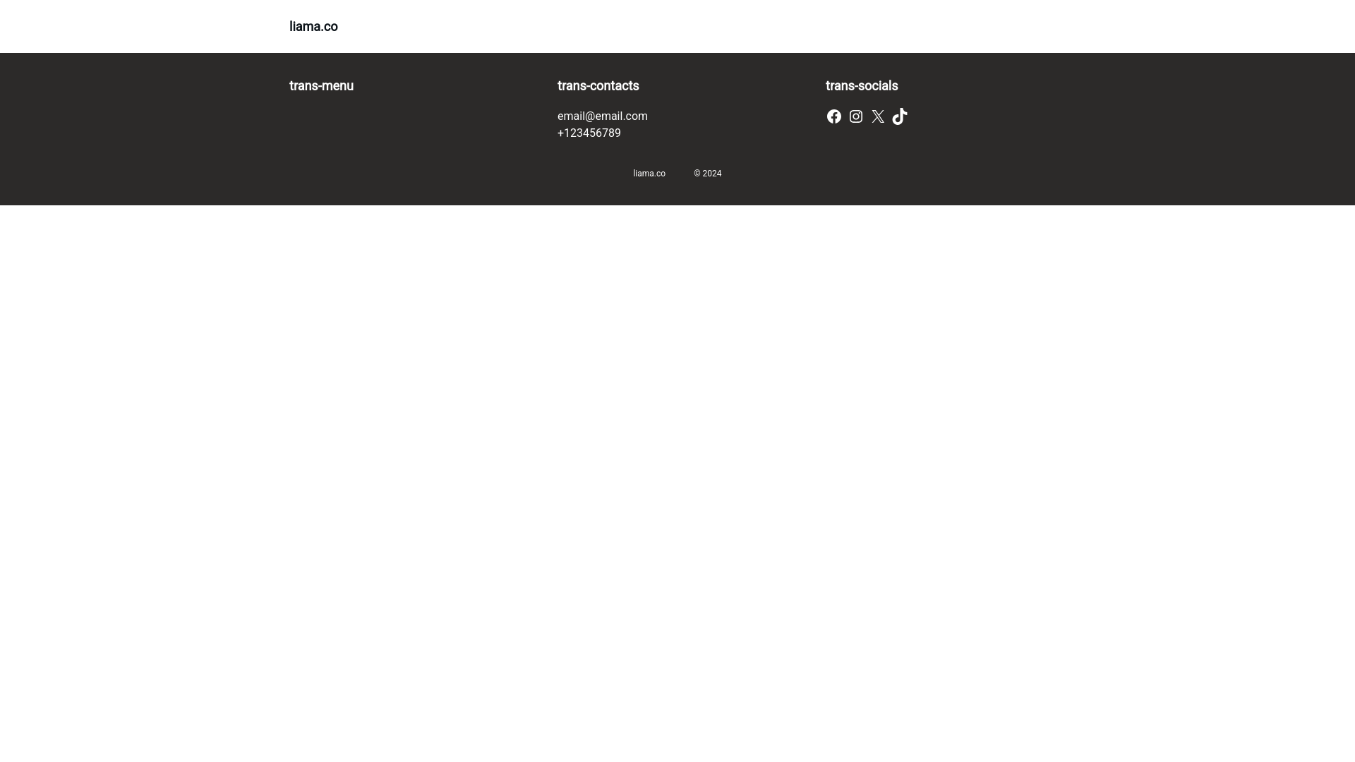website screenshot of https://liama.co/
