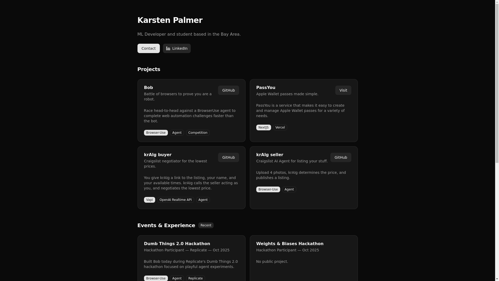 website screenshot of https://karstenpalmercom.pages.dev/