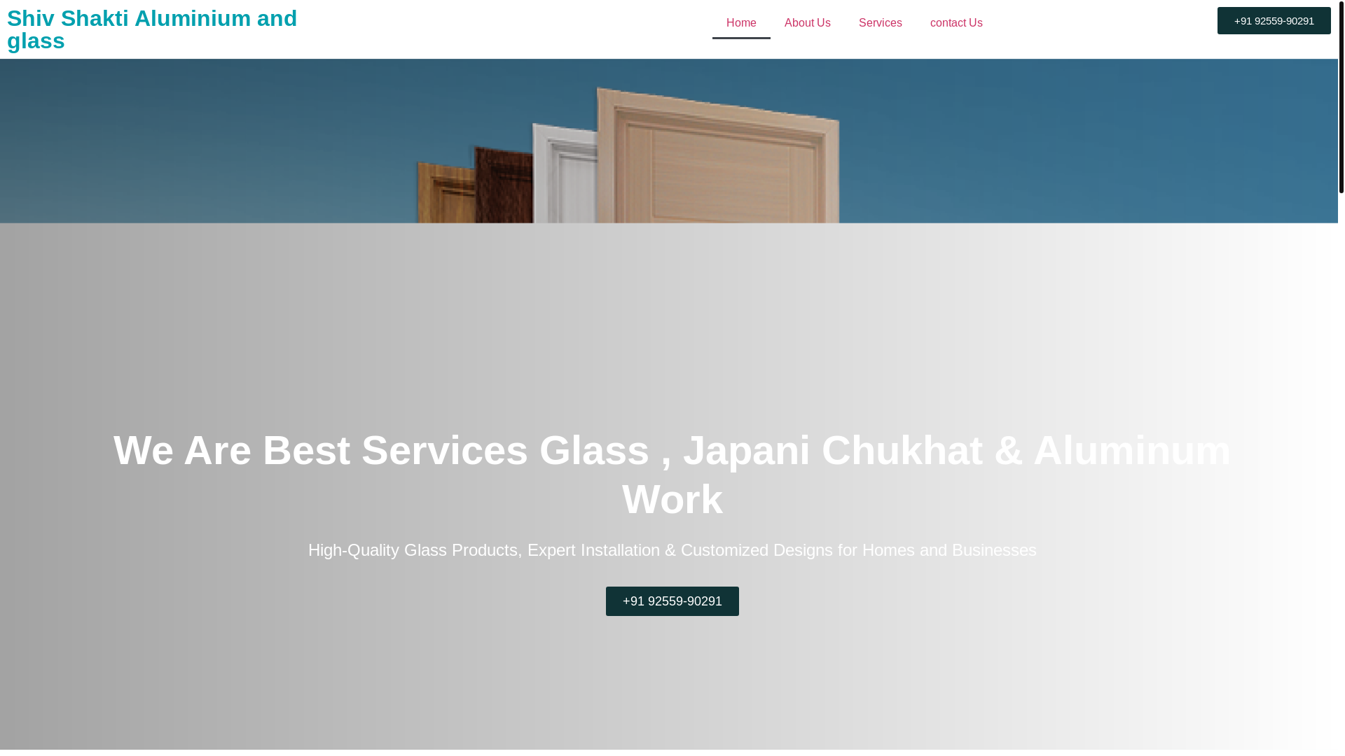 website screenshot of https://shivshaktialuminiumandglass.site/