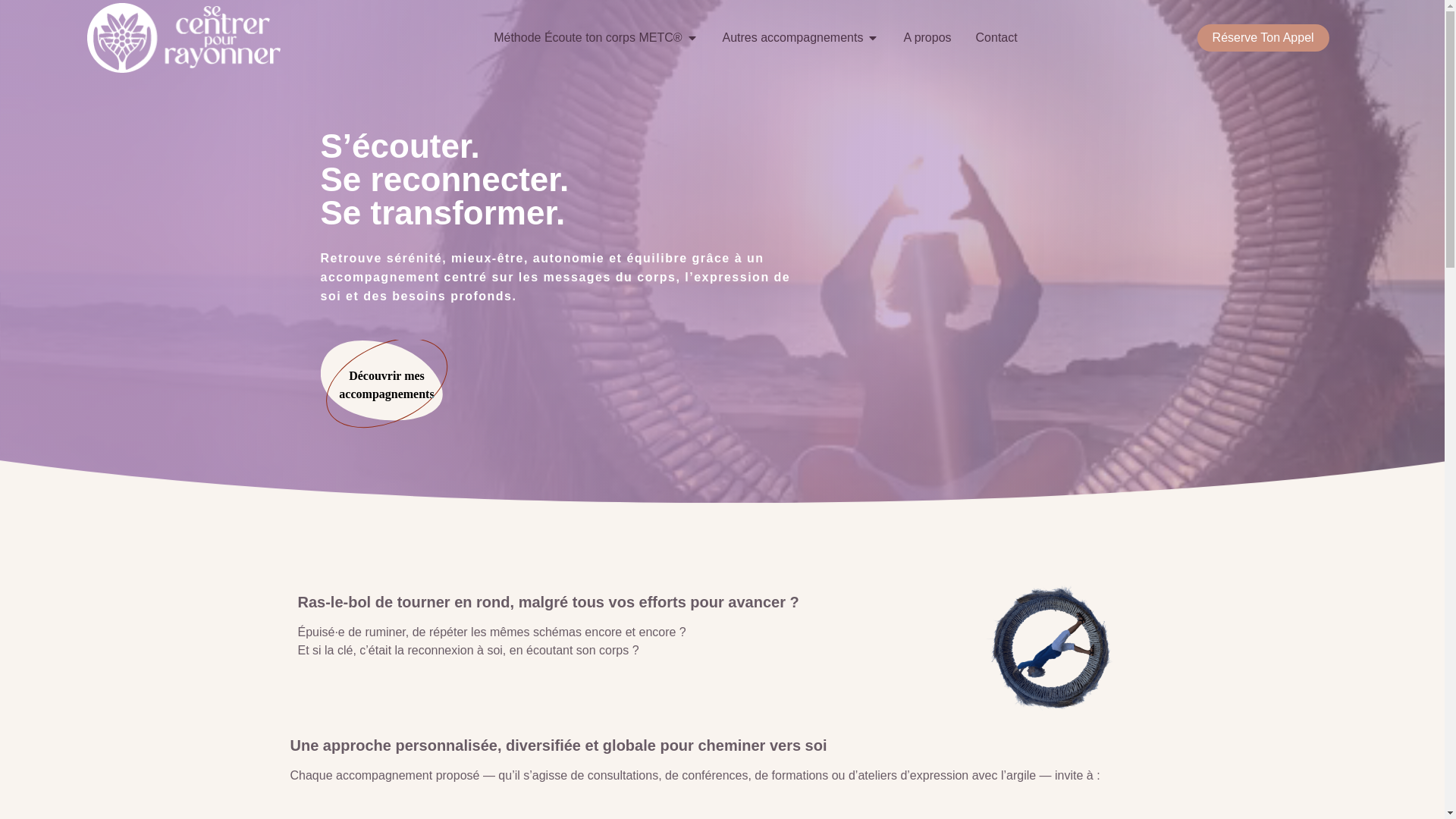website screenshot of https://secentrerpourrayonner.fr/