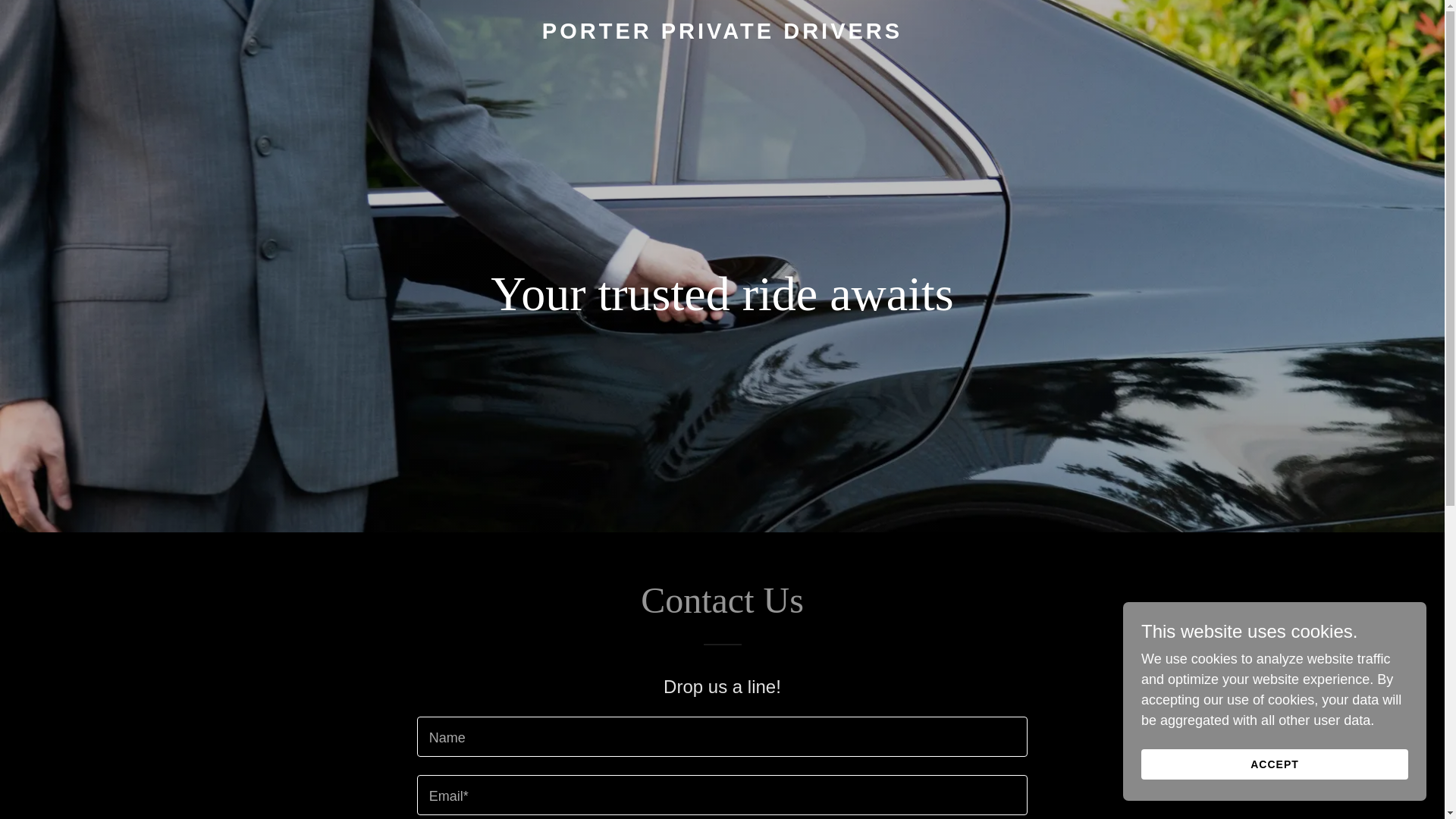 website screenshot of https://porterprivatedrivers.com/