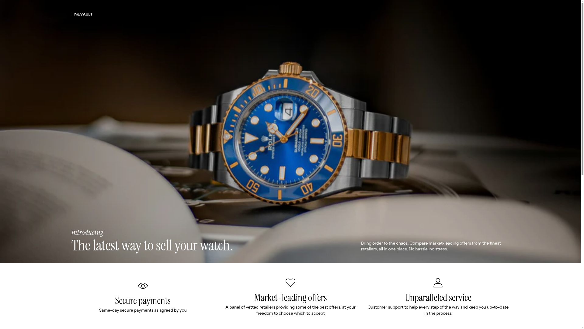 website screenshot of https://timevaultgroup.co.uk/