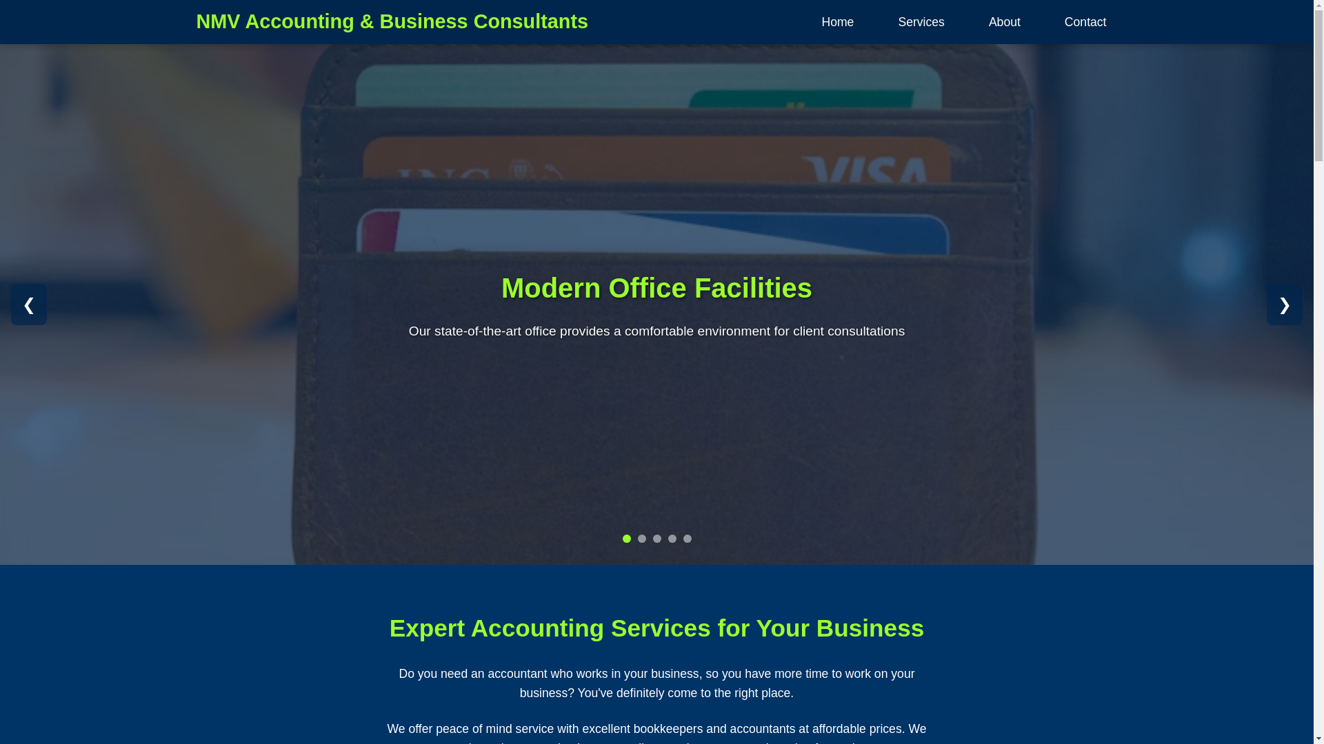 website screenshot of https://nmvaccounting.co.za/