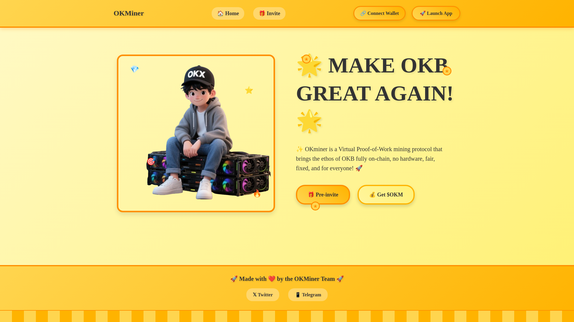 website screenshot of https://okminer.one/