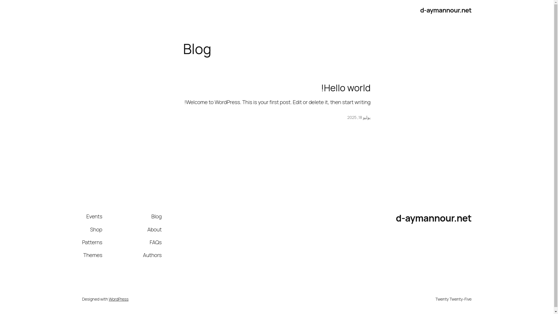 website screenshot of https://d-aymannour.net/