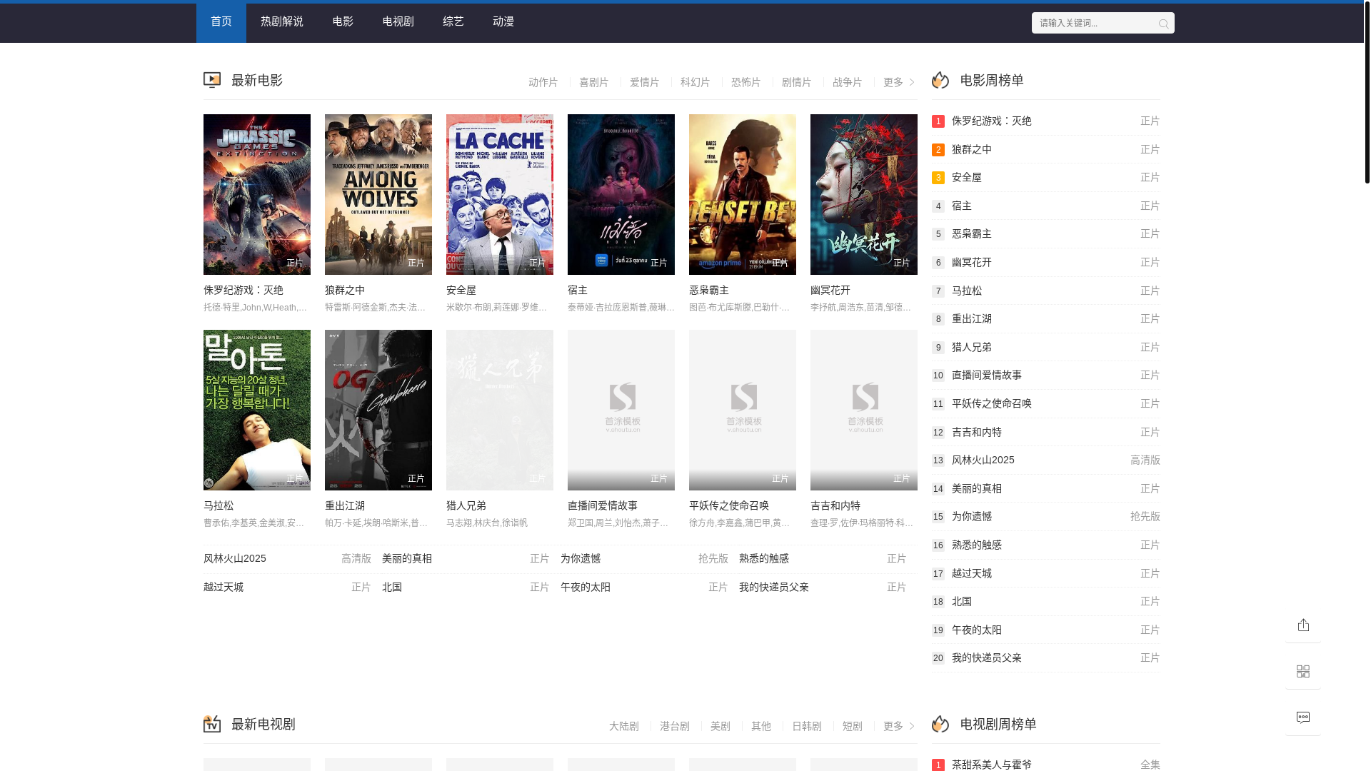website screenshot of https://tnztl.cc/