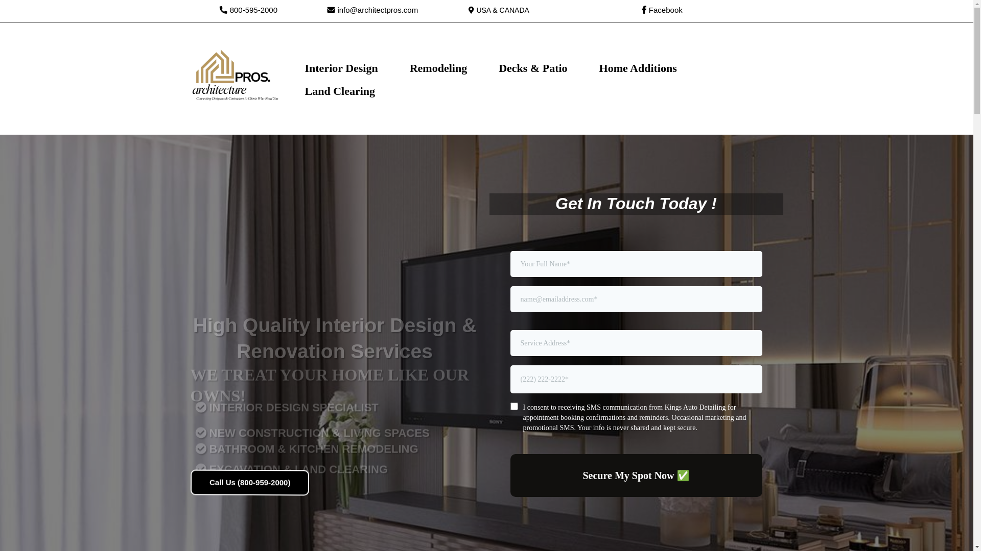 website screenshot of https://architectproshq.com/
