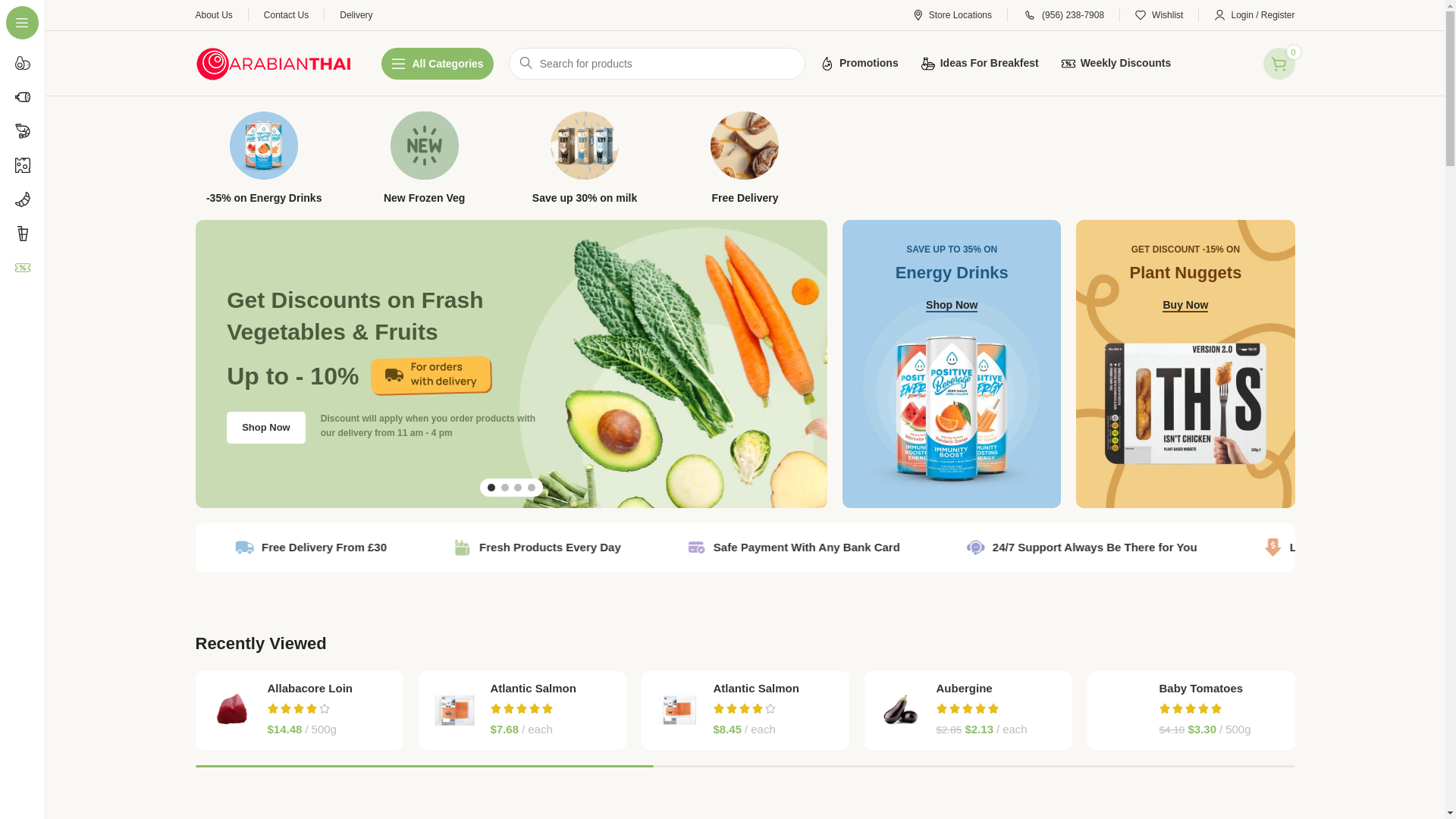 website screenshot of https://arabianthai.com/