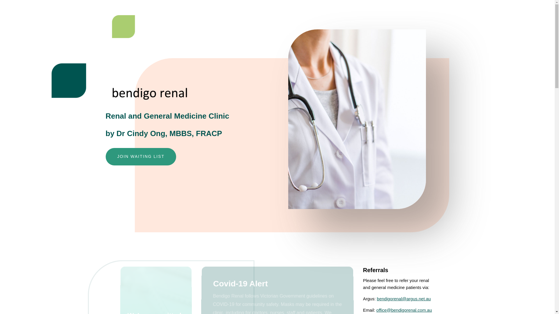 website screenshot of https://bendigokidneydoctors.com.au/