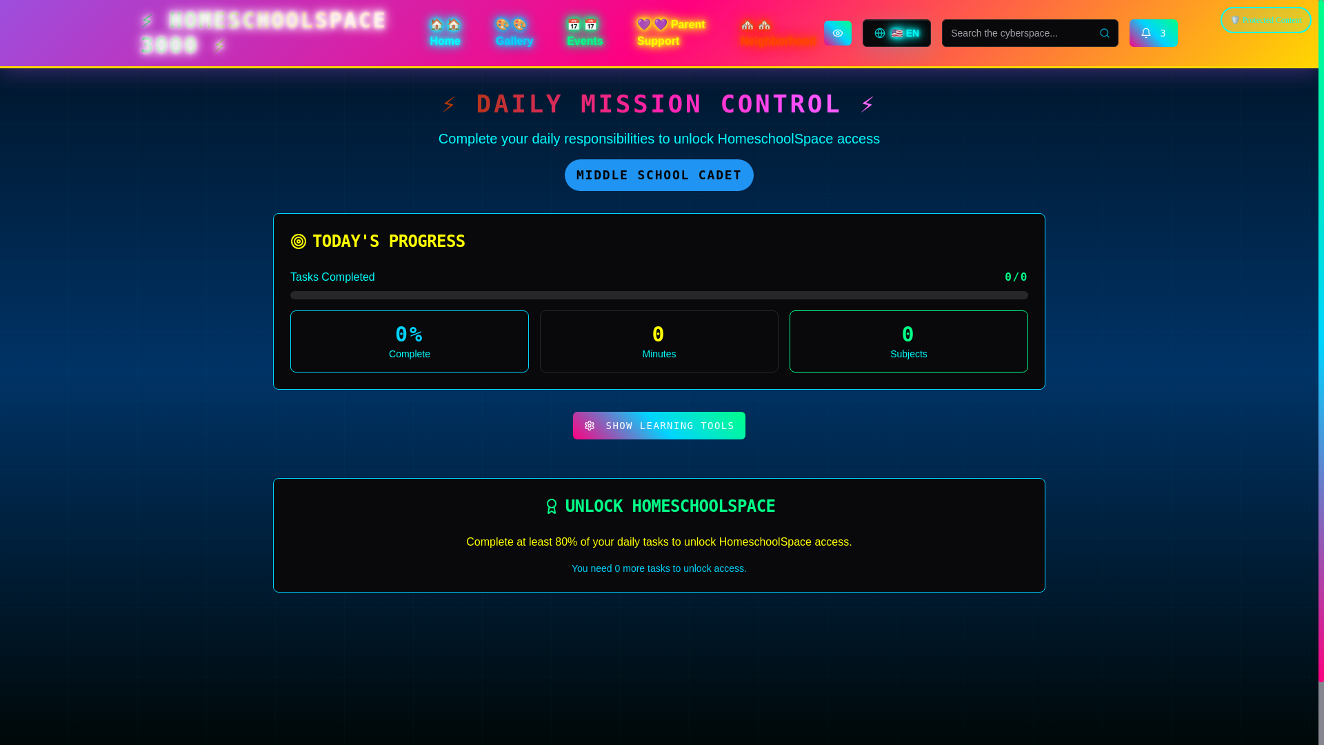 website screenshot of https://homescholarsconnect.org/