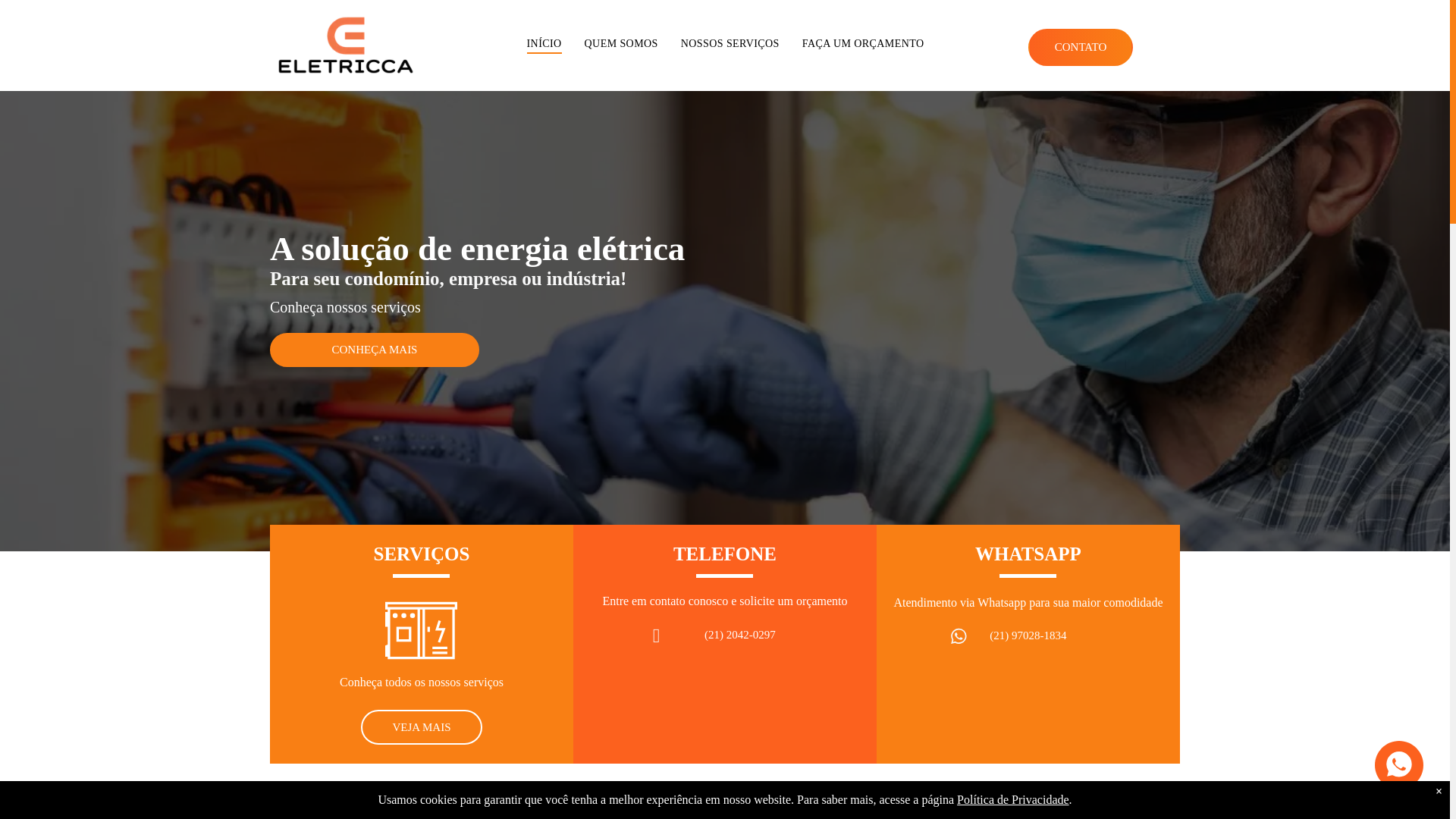 website screenshot of https://eletrostartec.com.br/