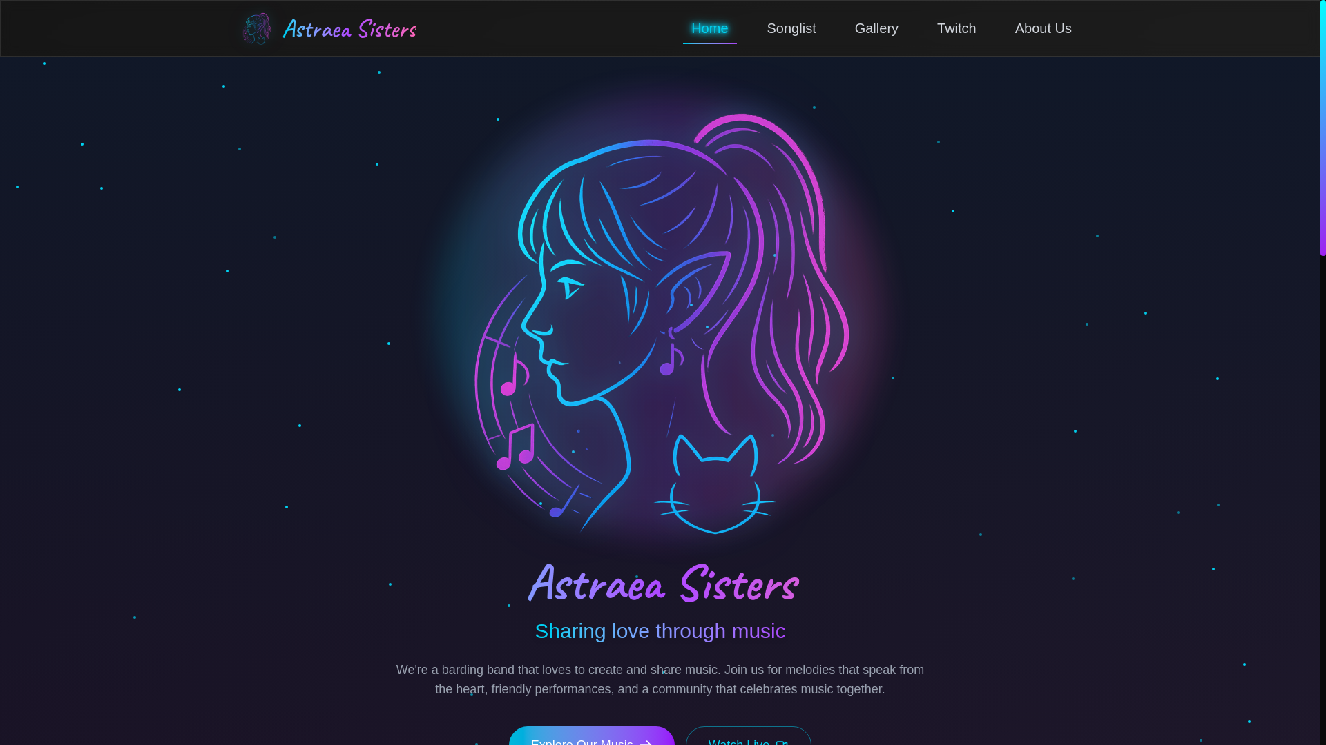 website screenshot of https://astraea-band.pages.dev/