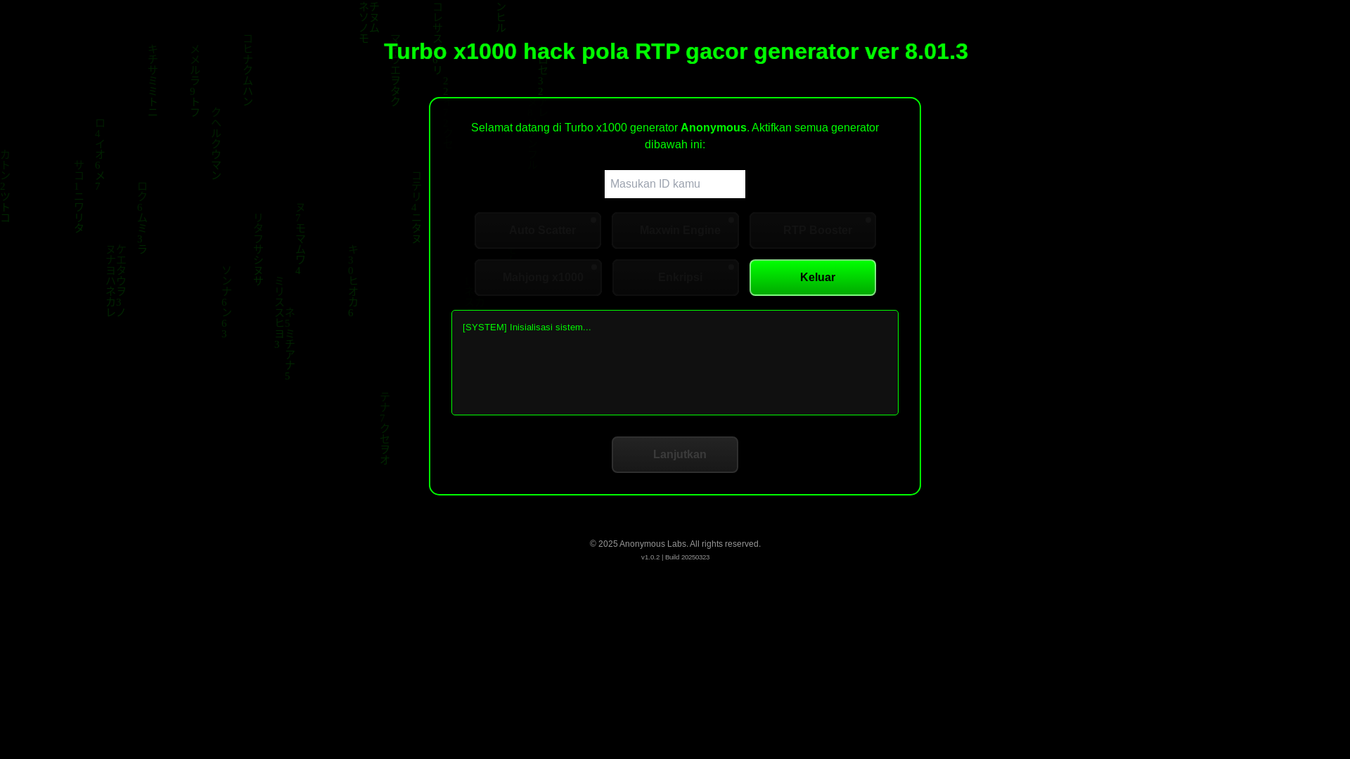 website screenshot of https://hackslotengine-c6t.pages.dev/
