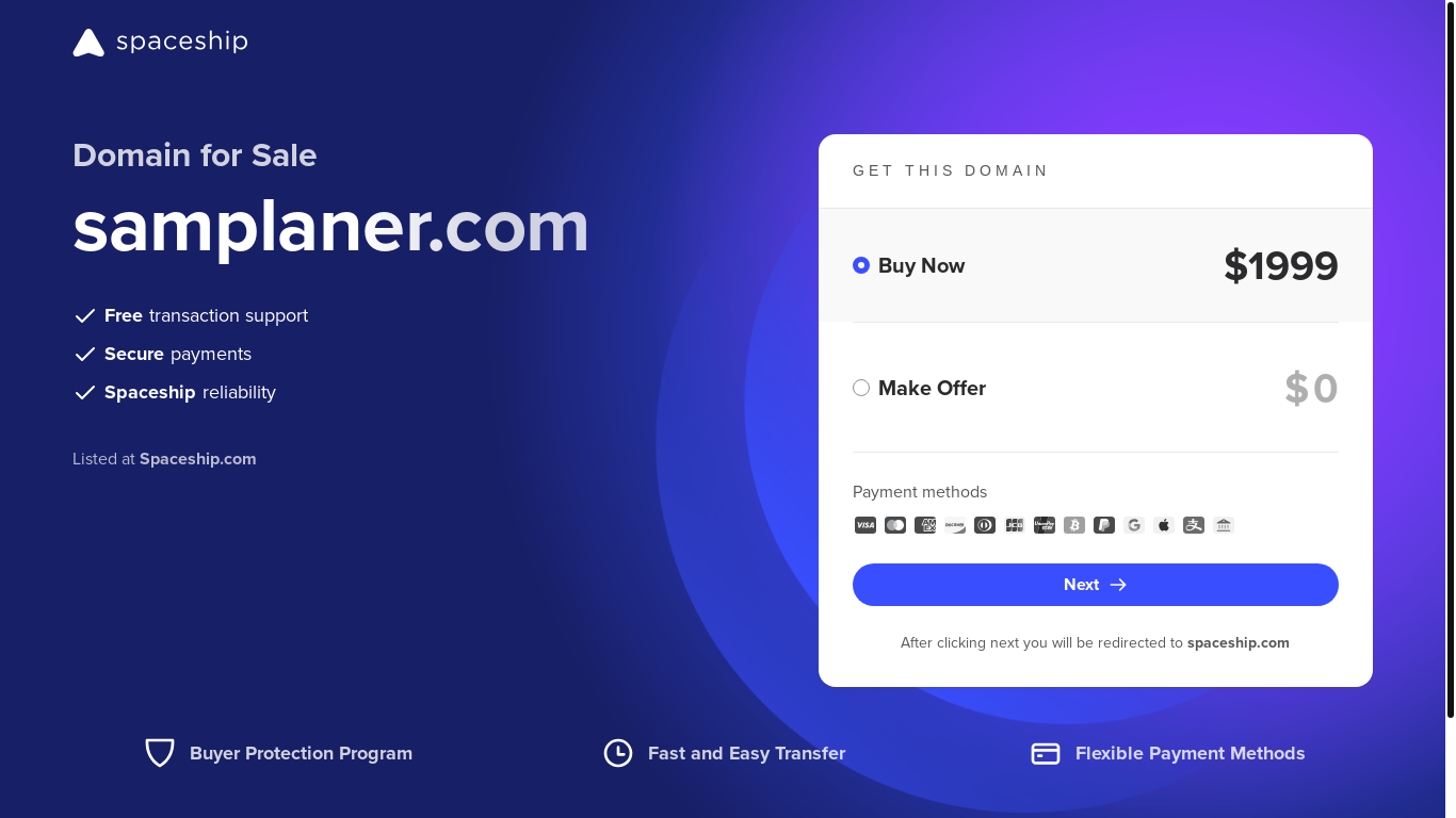 website screenshot of https://samplaner.com/