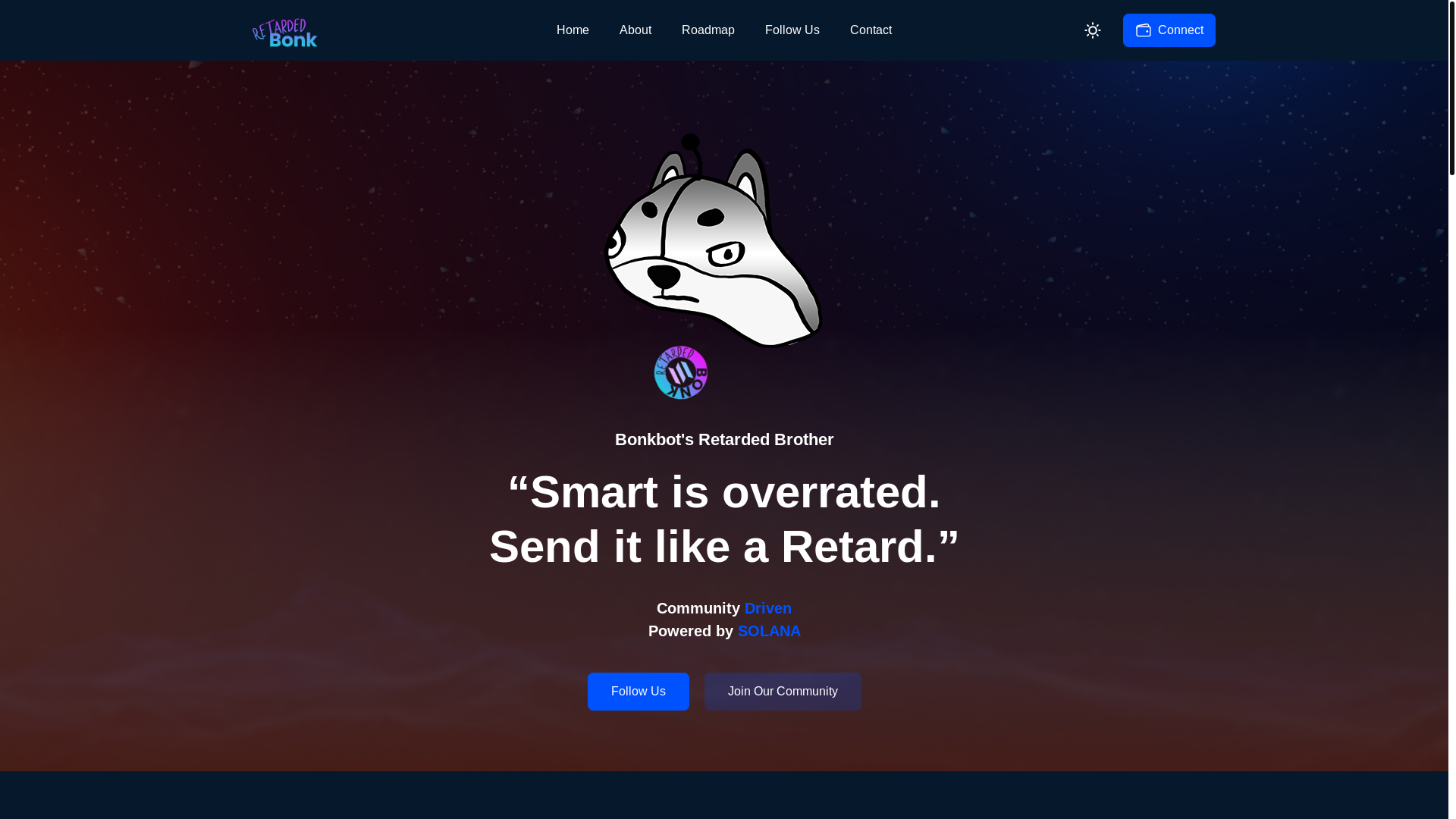 website screenshot of https://retardedbonk.xyz/