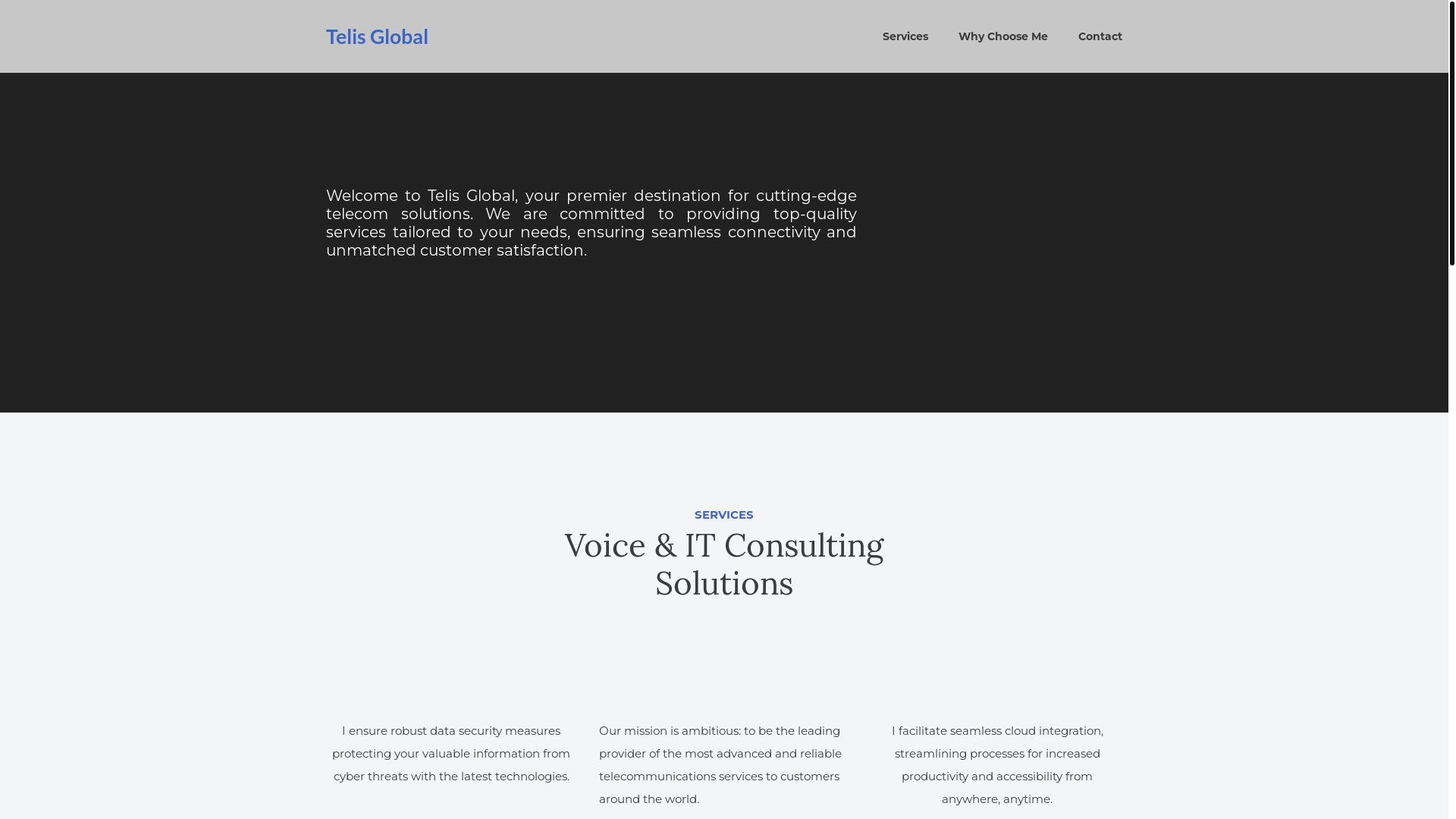 website screenshot of https://telisglobal.com/