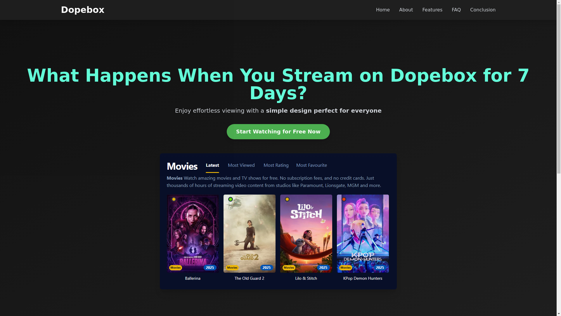 website screenshot of https://dopebox-mw27.pages.dev/