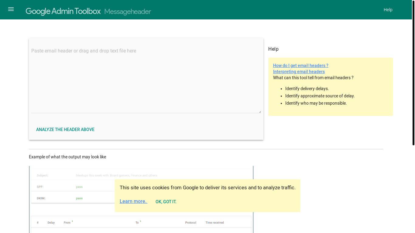 website screenshot of http://toolbox.googleapps.com/apps/messageheader/