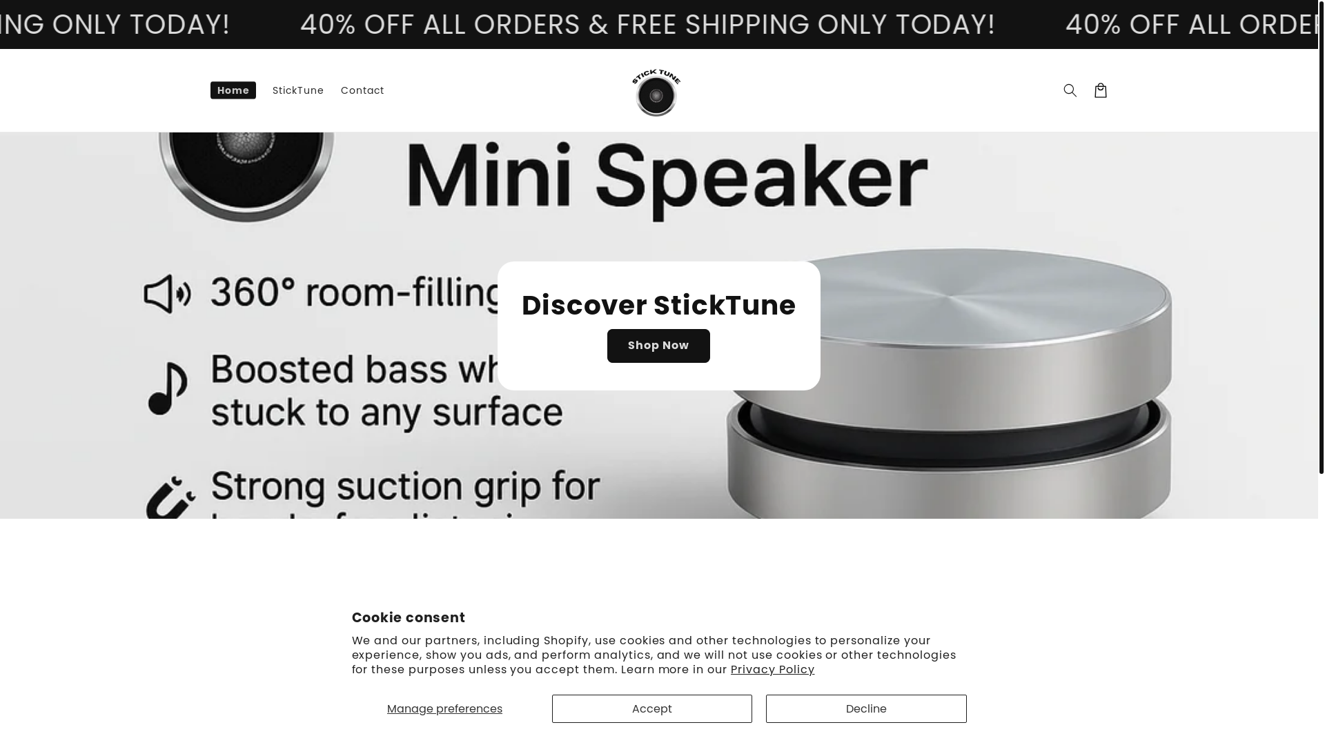 website screenshot of https://sticktune.org/