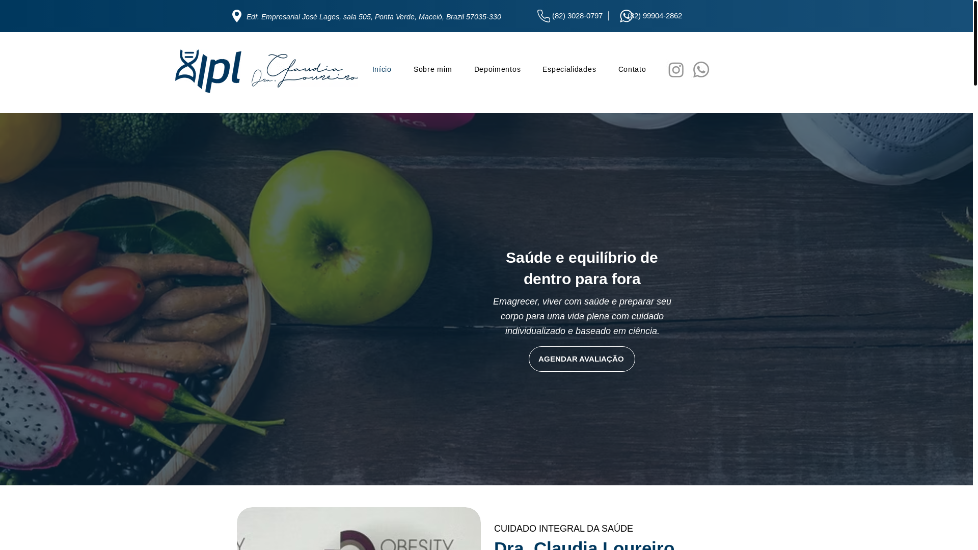 website screenshot of https://draclaudialoureiro.com/