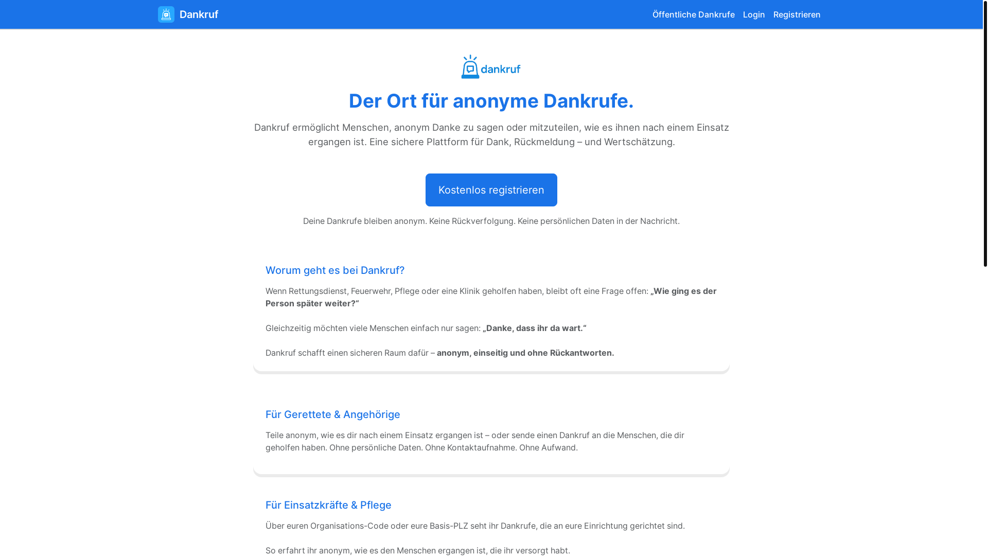 website screenshot of https://dankruf.de/