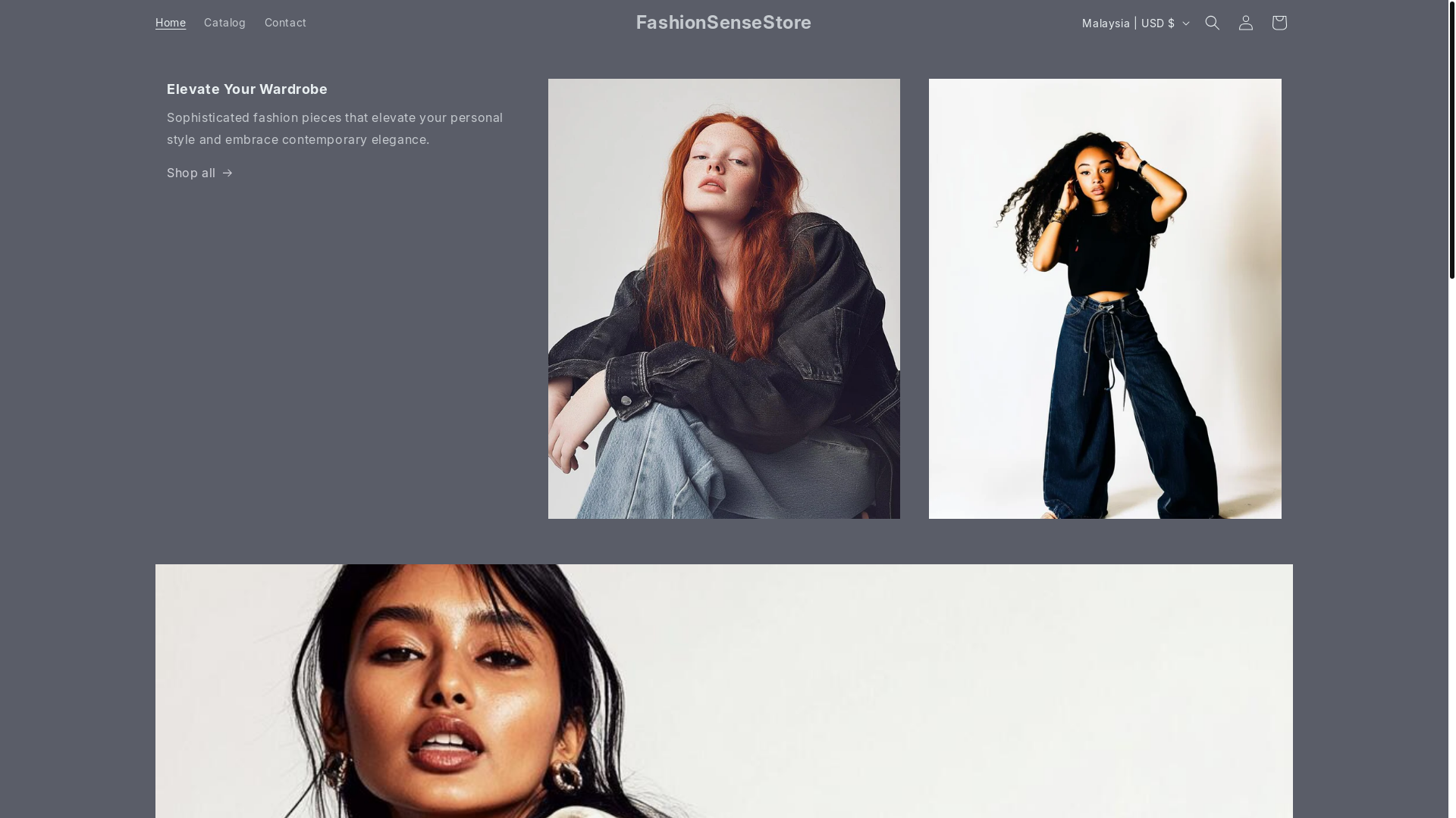 website screenshot of https://fashionsensestore.com/