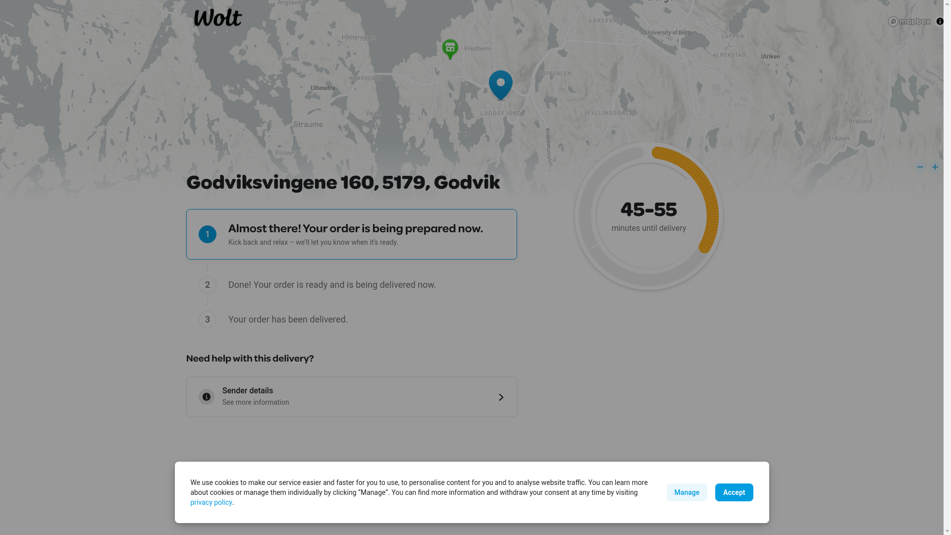 website screenshot of https://track.wolt.com/s/NiseHSQpj0SXJlZylTfu