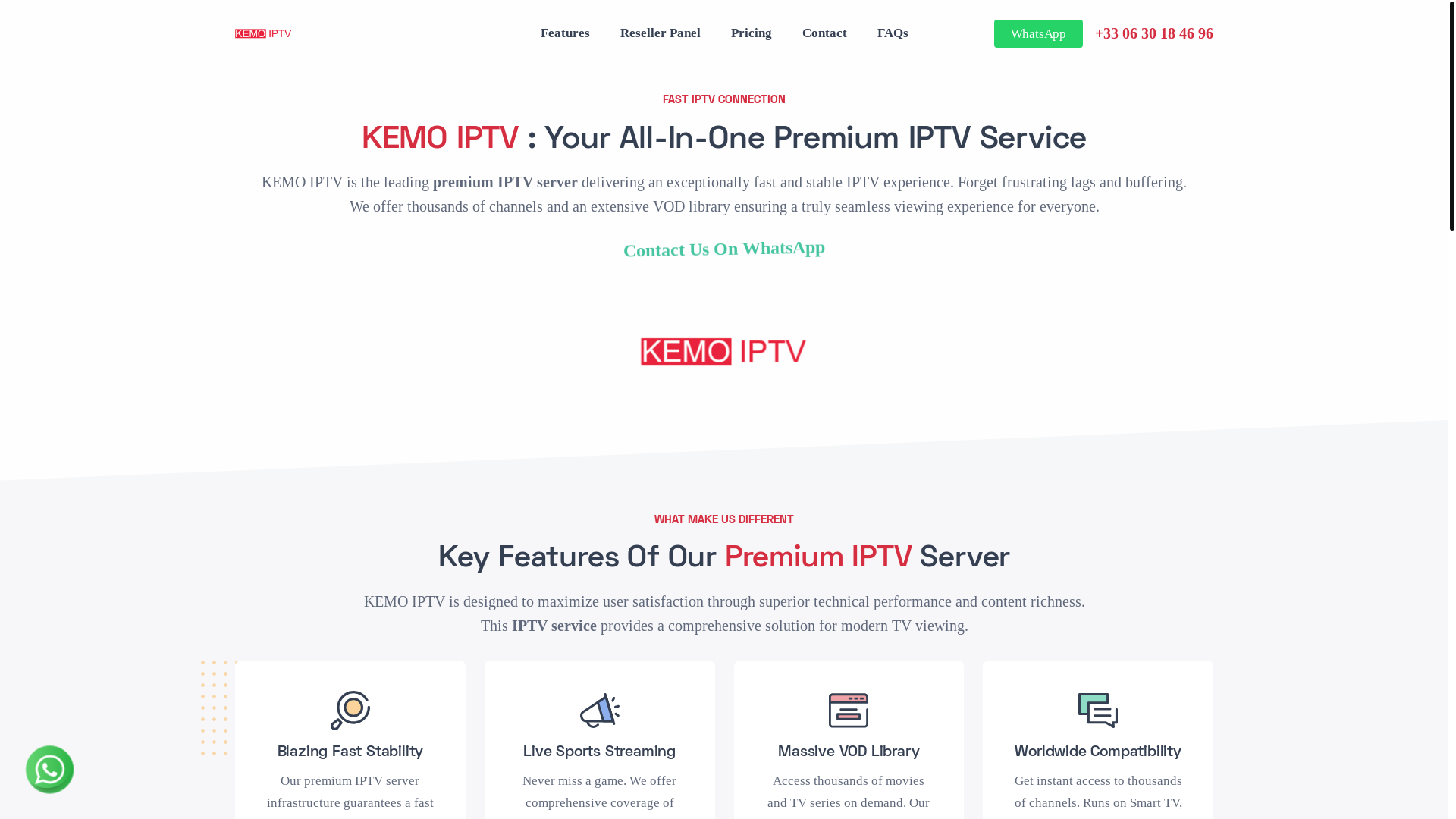 website screenshot of https://iptvkemo.online/