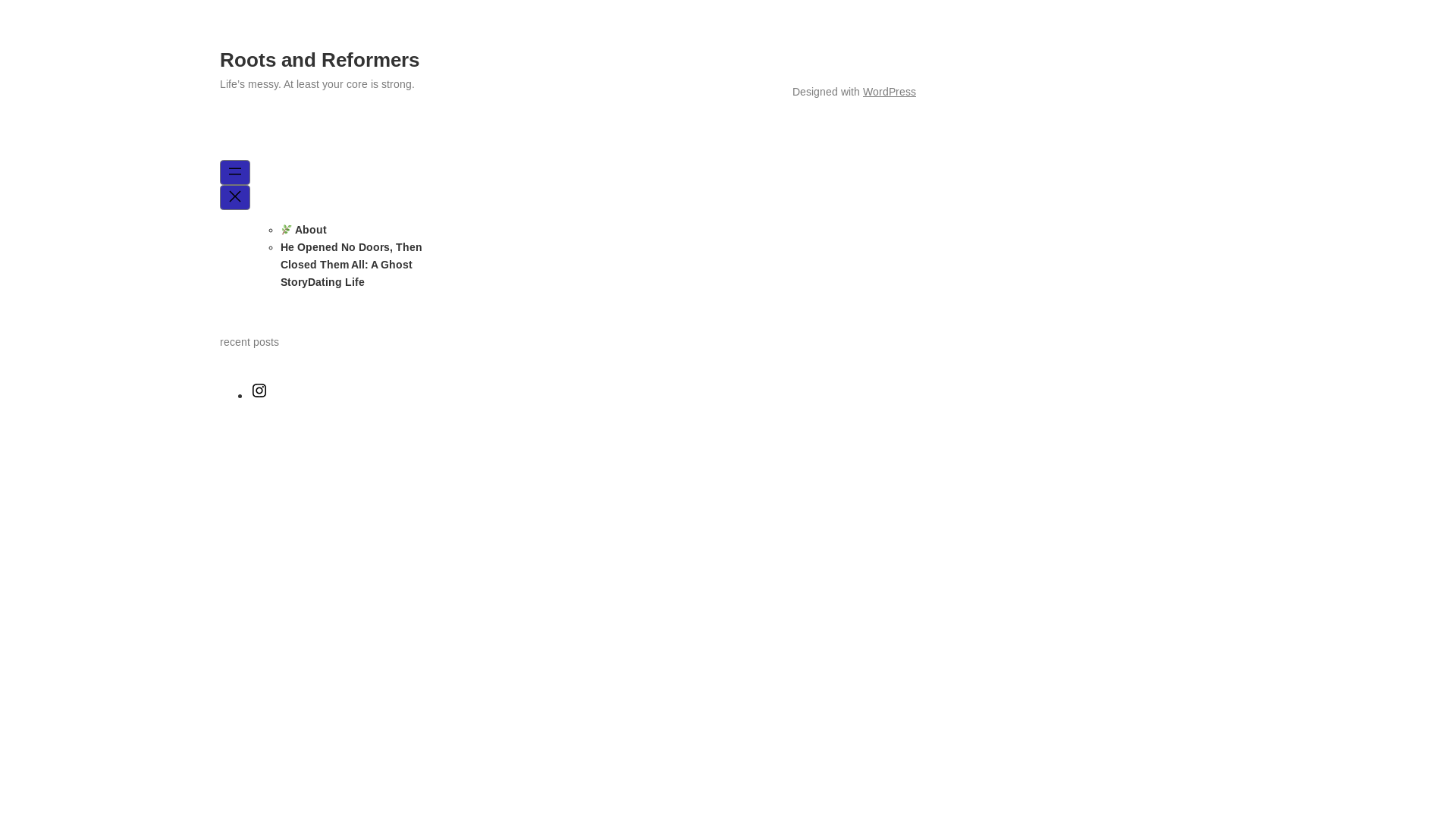 website screenshot of https://rootsandreformers.com/