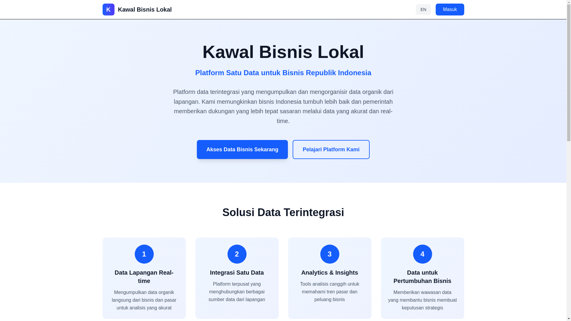 website screenshot of https://kawalbisnislokal.org/