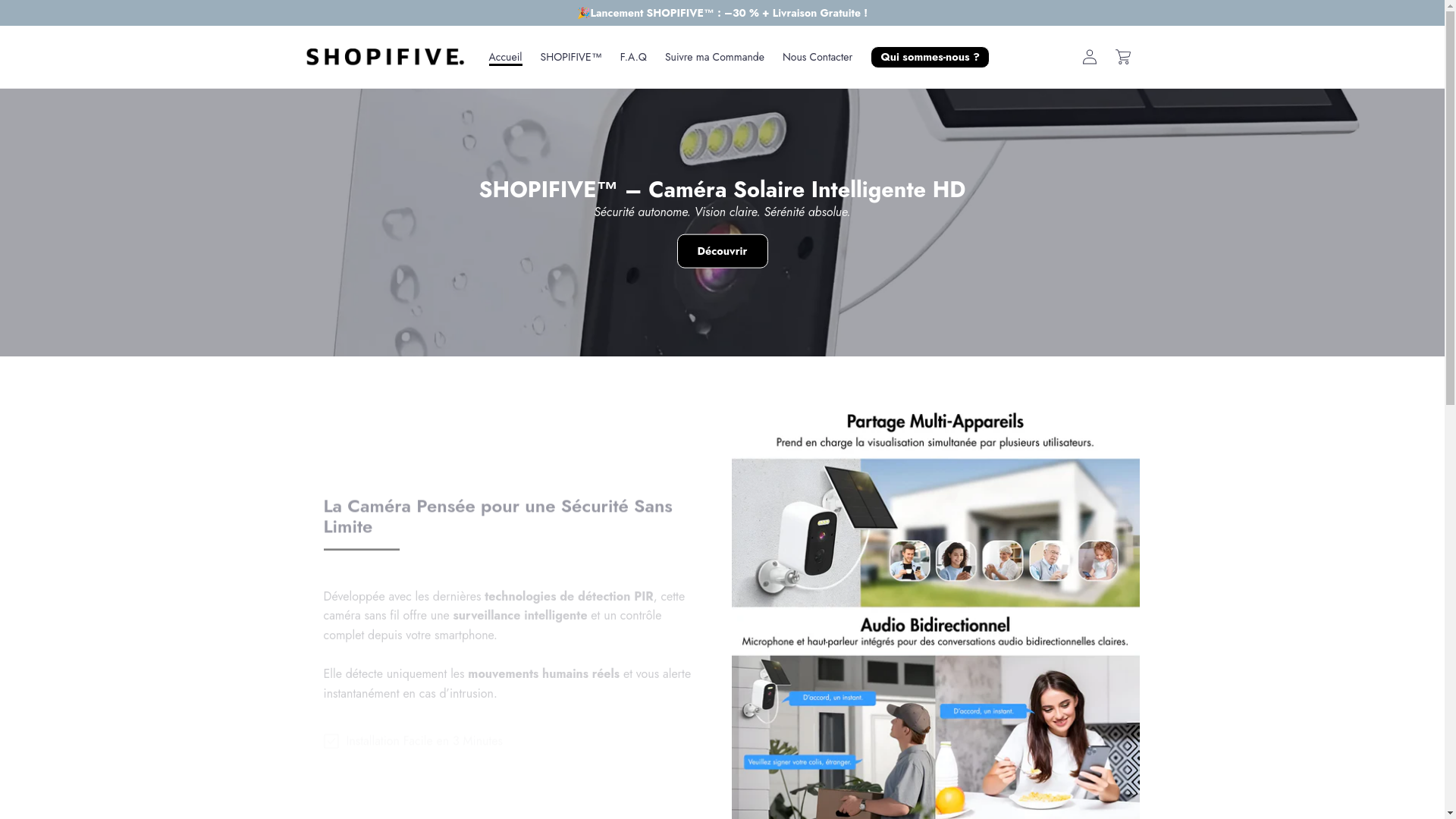 website screenshot of https://shopifiveshop.com/