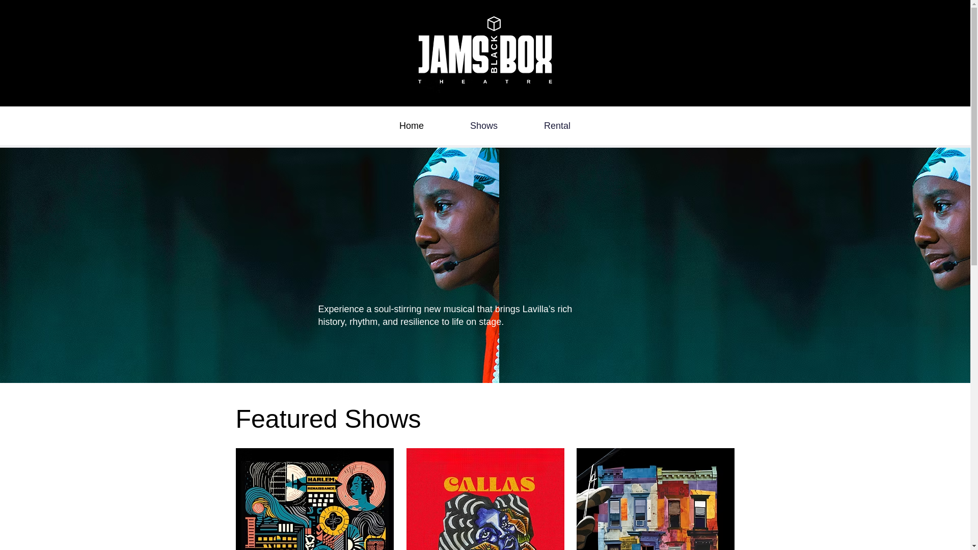 website screenshot of https://jamsblackboxtheatre.org/