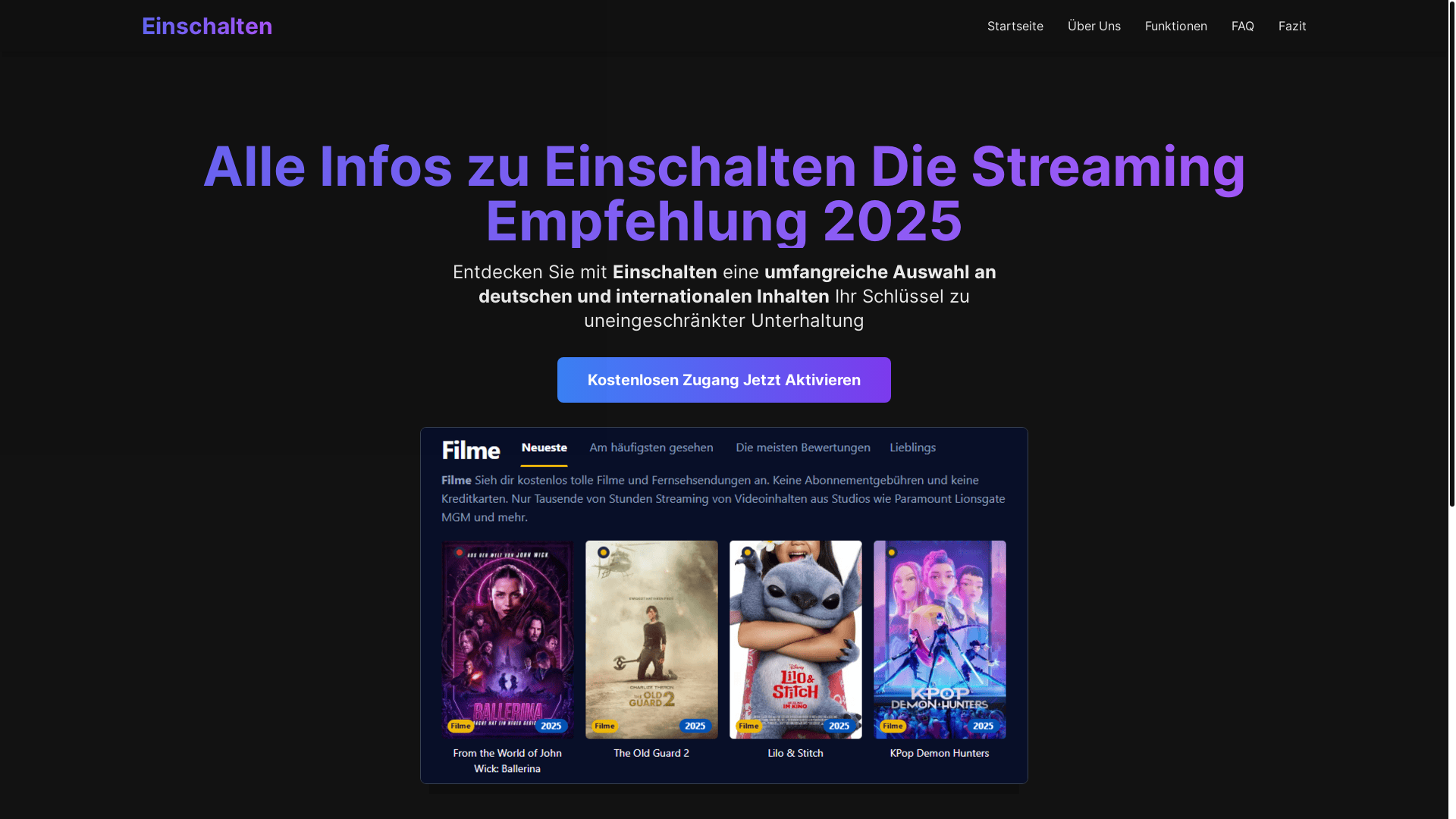 website screenshot of https://einschalten-r6p8.pages.dev/