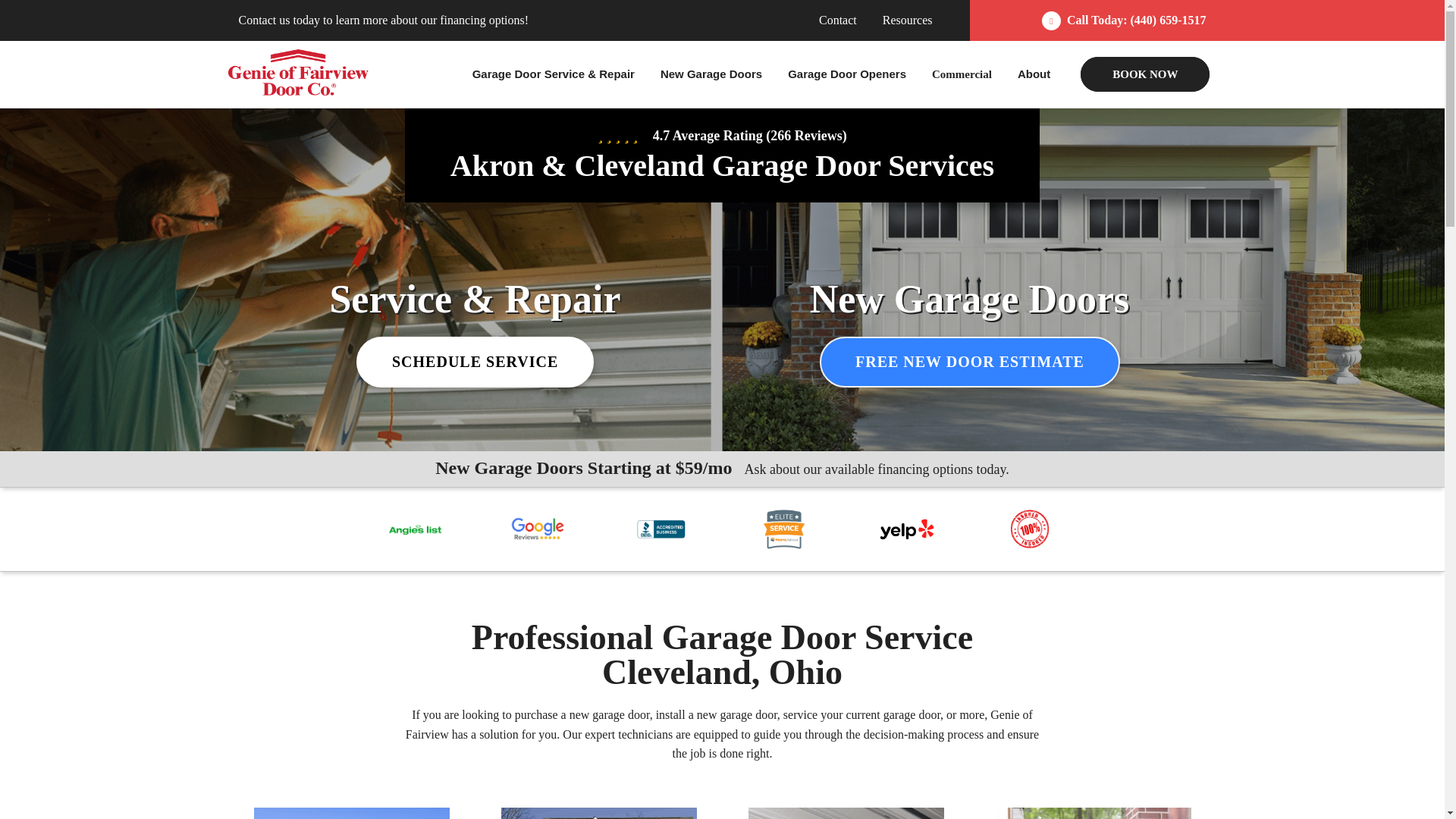 website screenshot of https://www.genieoffairview.com/