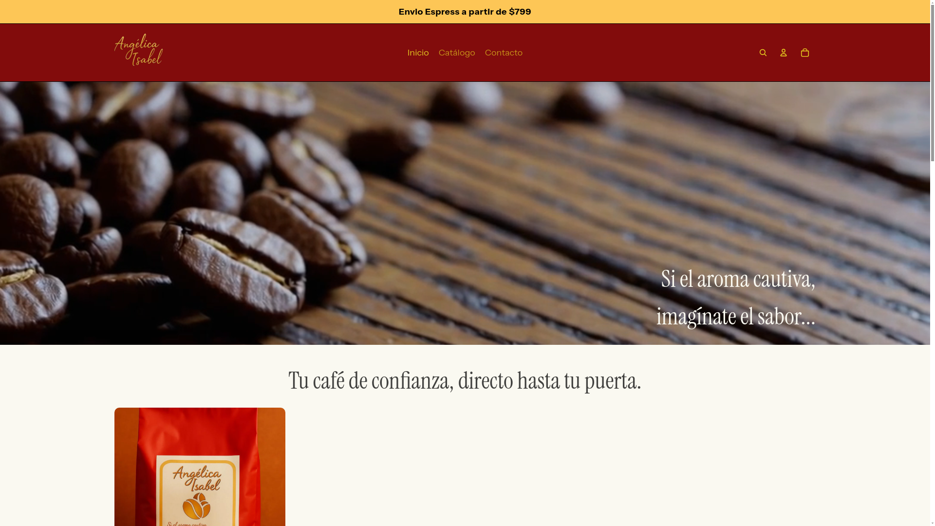 website screenshot of https://cafeangelicaisabel.com/