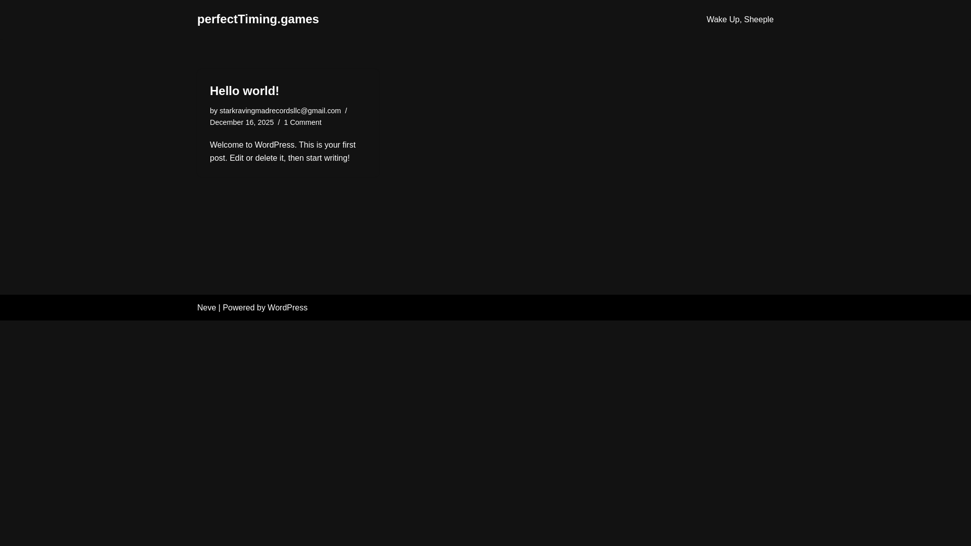 website screenshot of https://perfecttiming.games/
